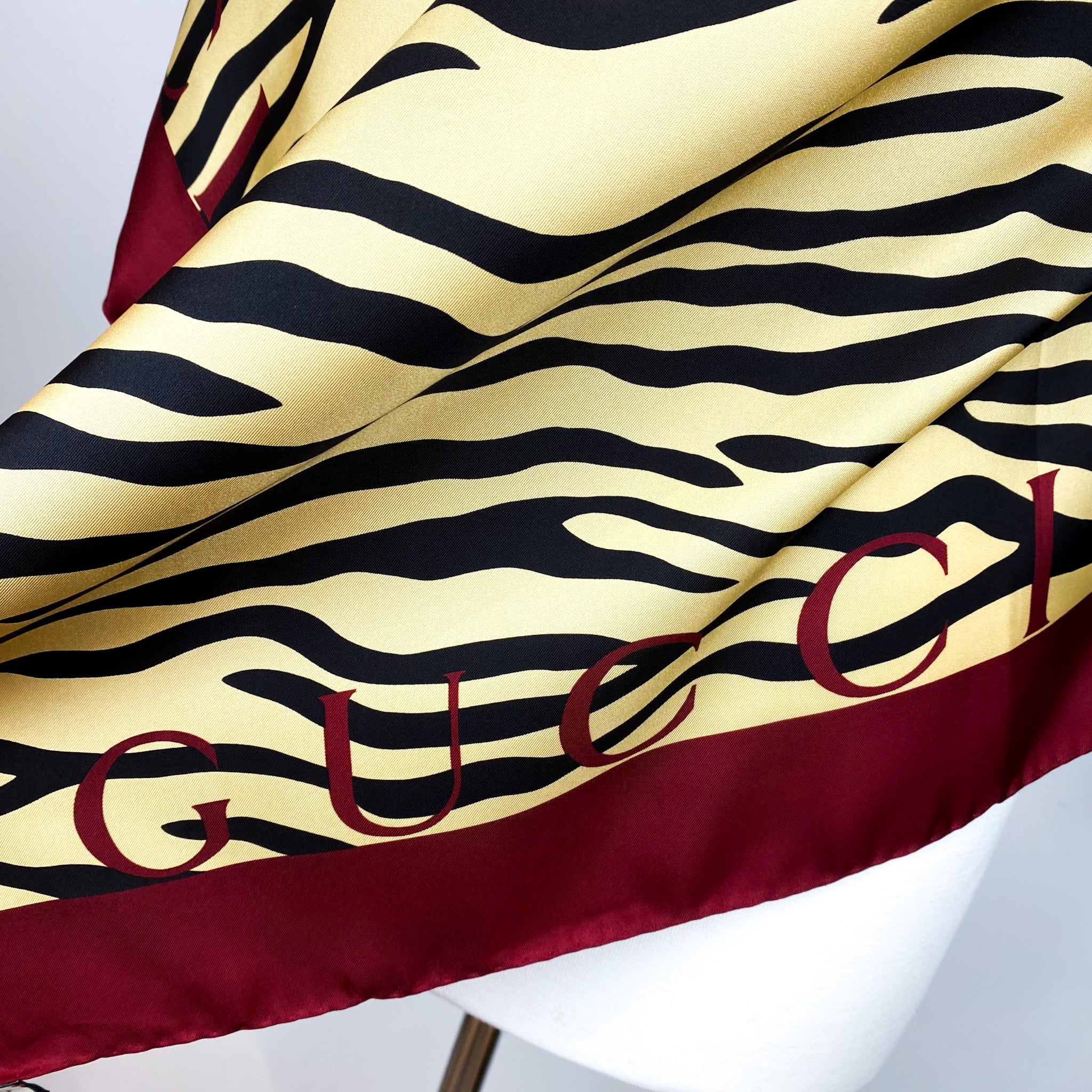 Gucci Animal Print  Designer Silk Scarf