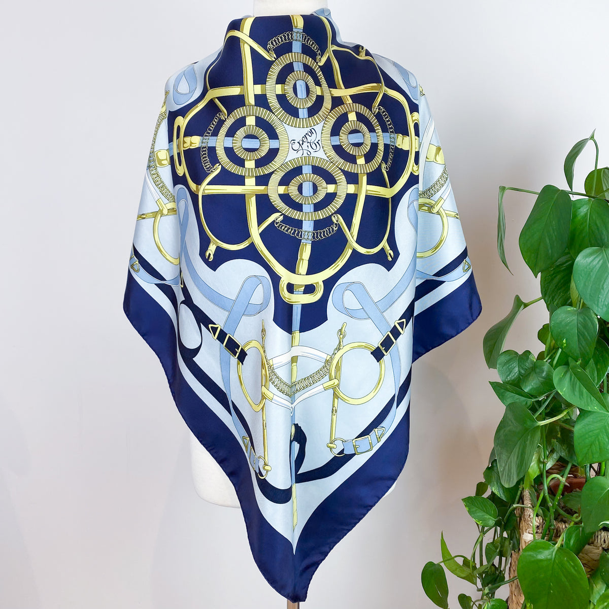 Boxed Hermes Eperon d’Or Vintage Silk Scarf
