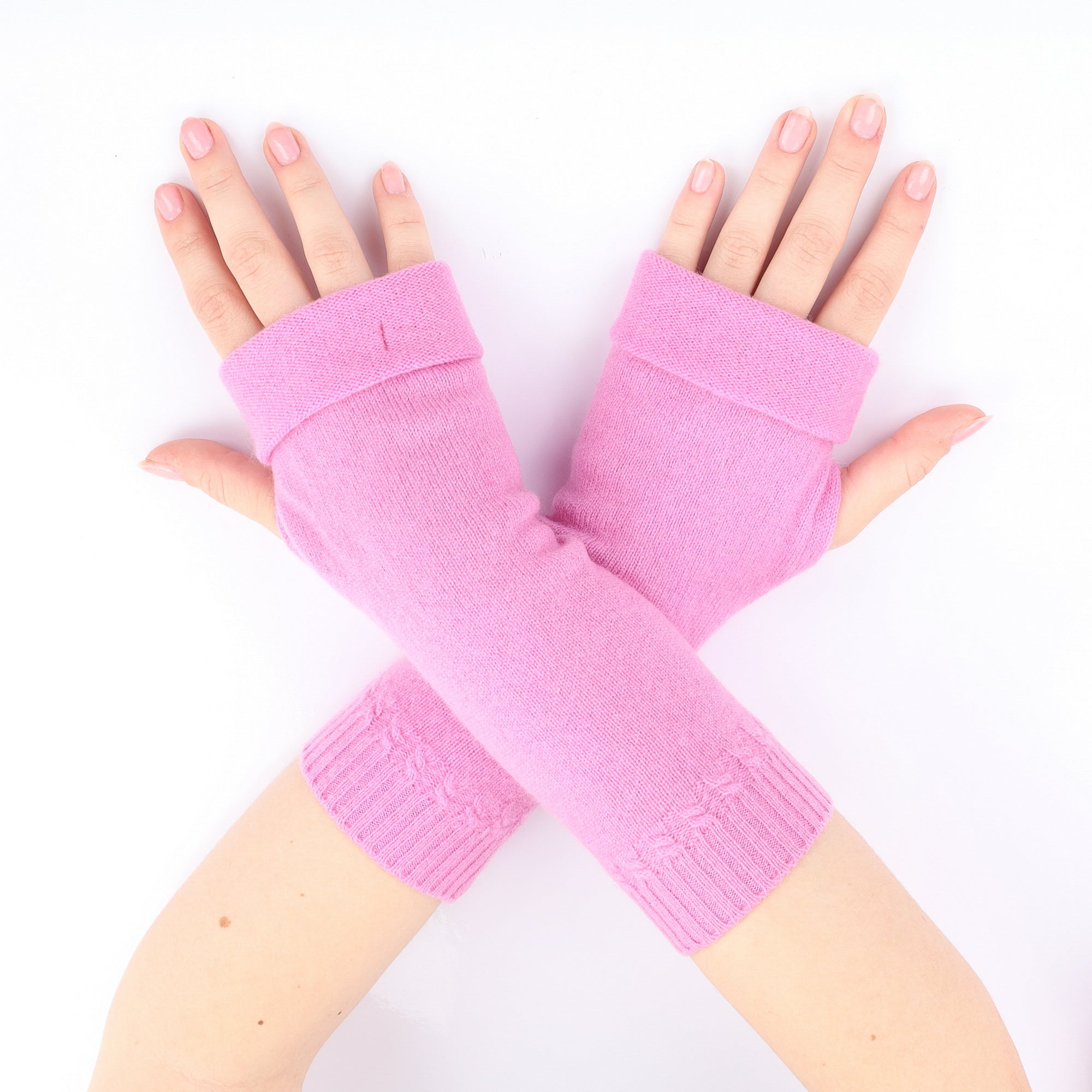 Bubblegum Pink Fingerless Gloves