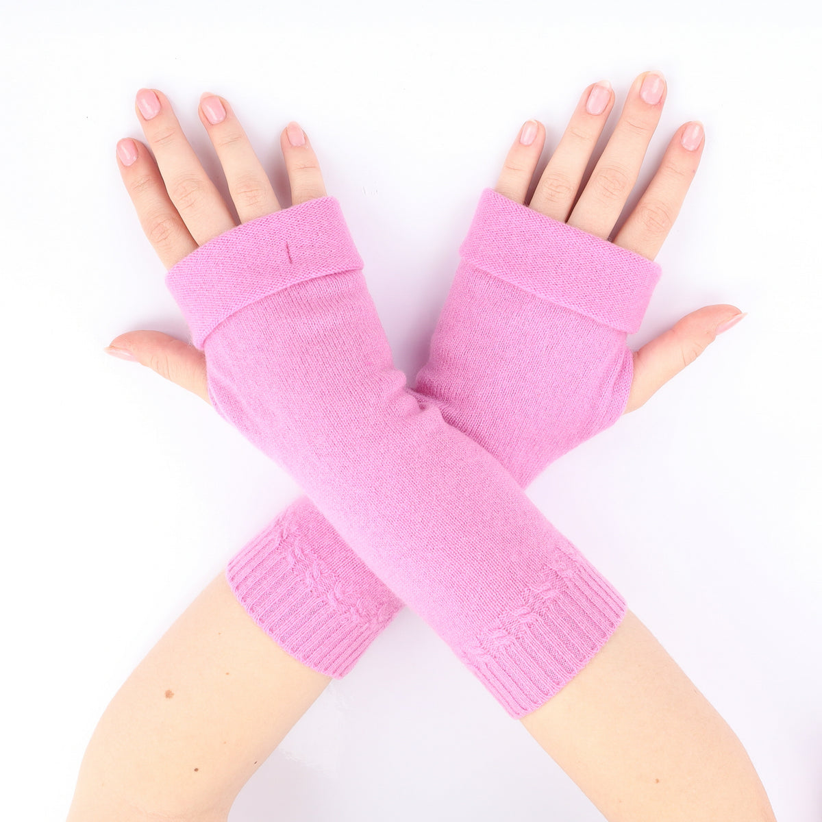 Bubblegum Pink Fingerless Gloves
