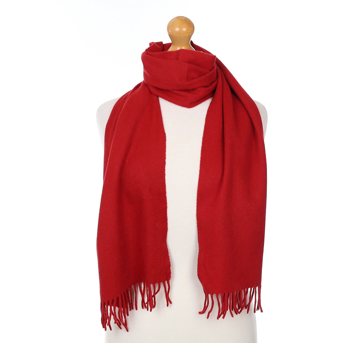 Crimson Red Cashmere Woven Scarf