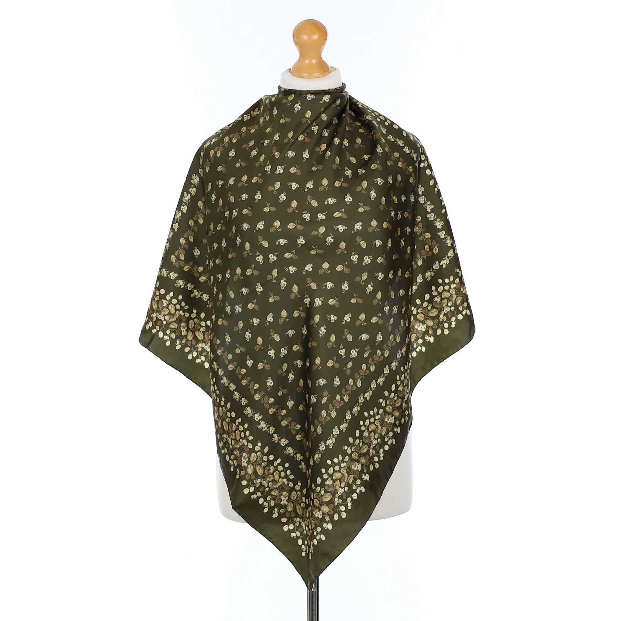 Ostinelli Dark Green Vintage Silk Scarf