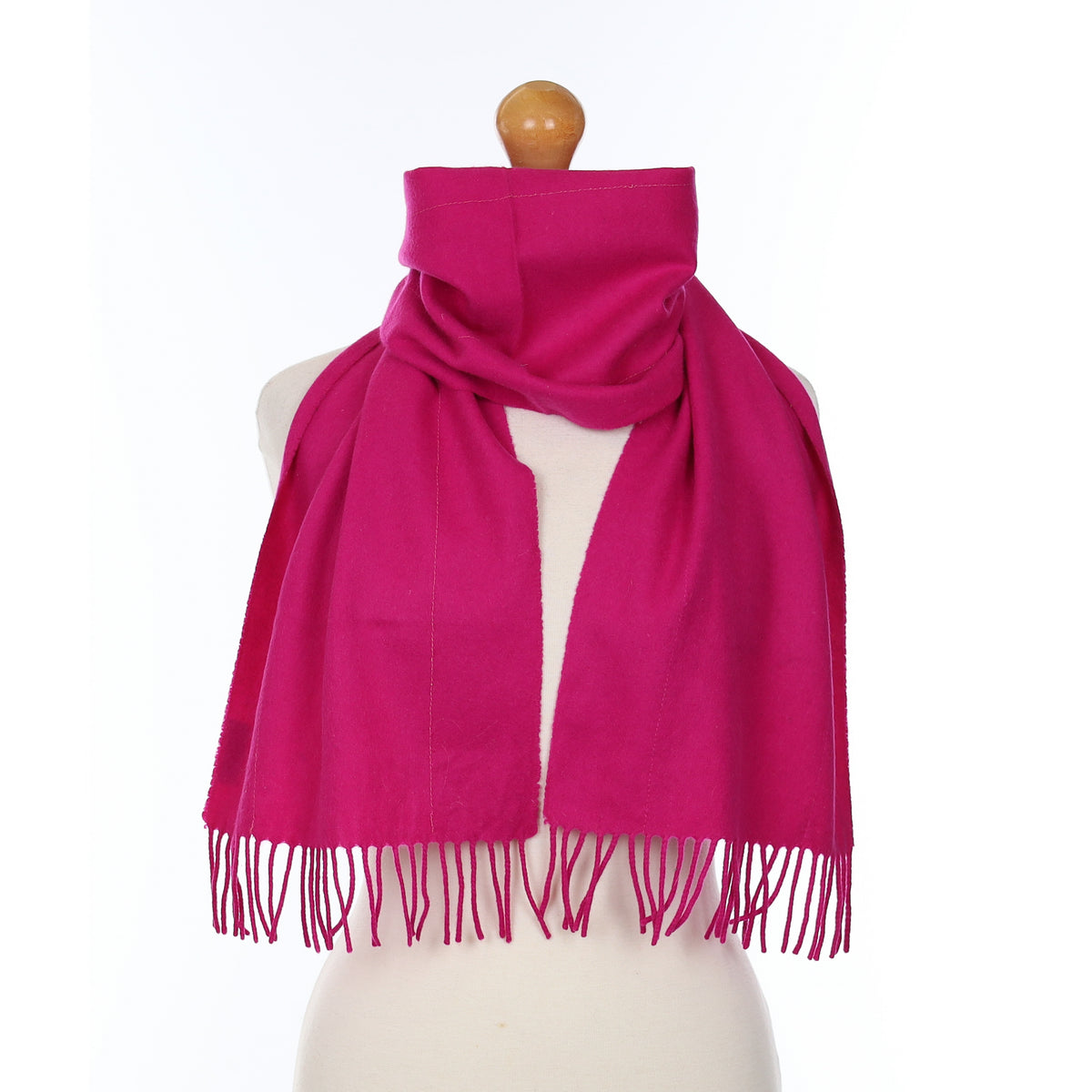 Fuchsia Pink Cashmere Woven Scarf