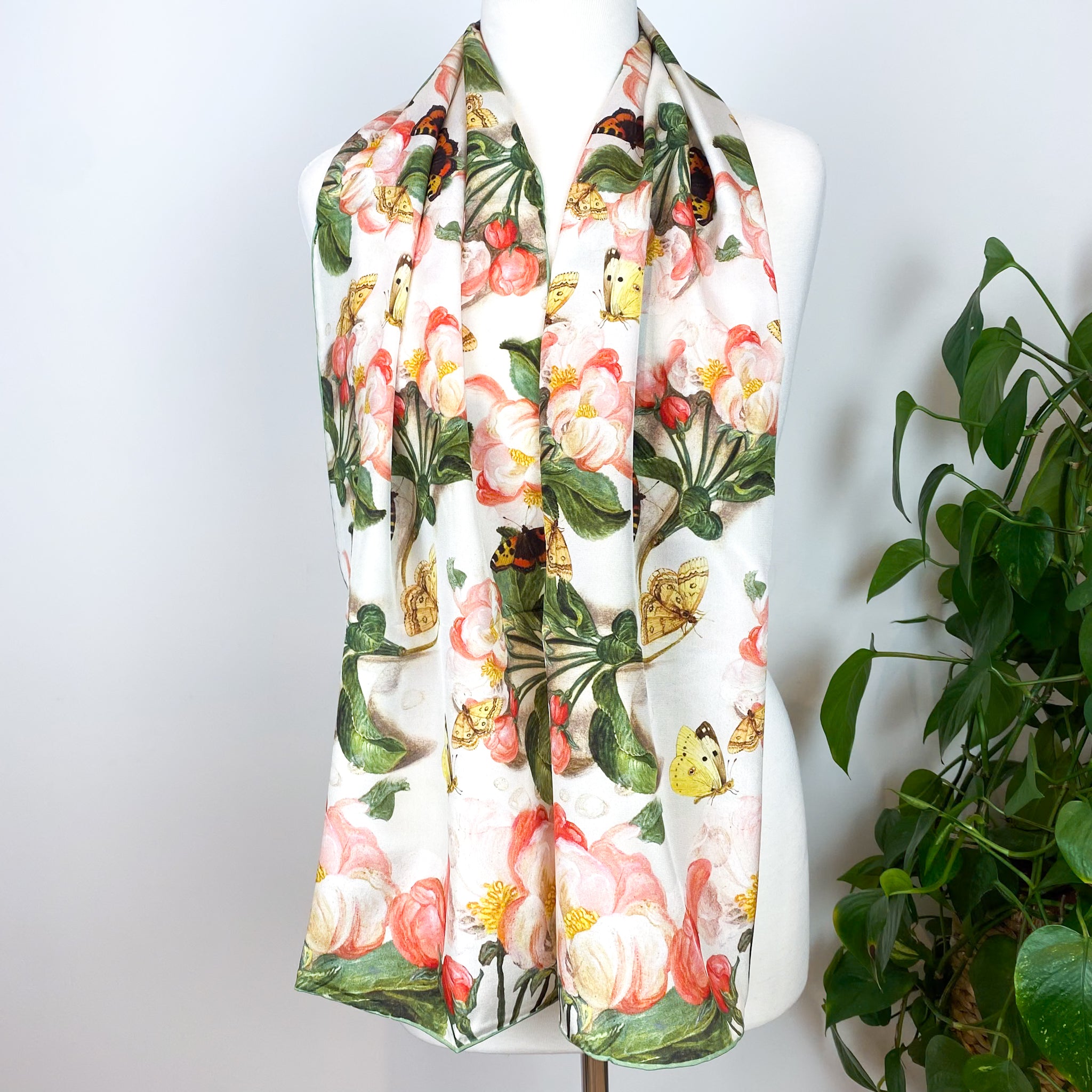 Brand New Fox and Chave Floral Silk Scarf