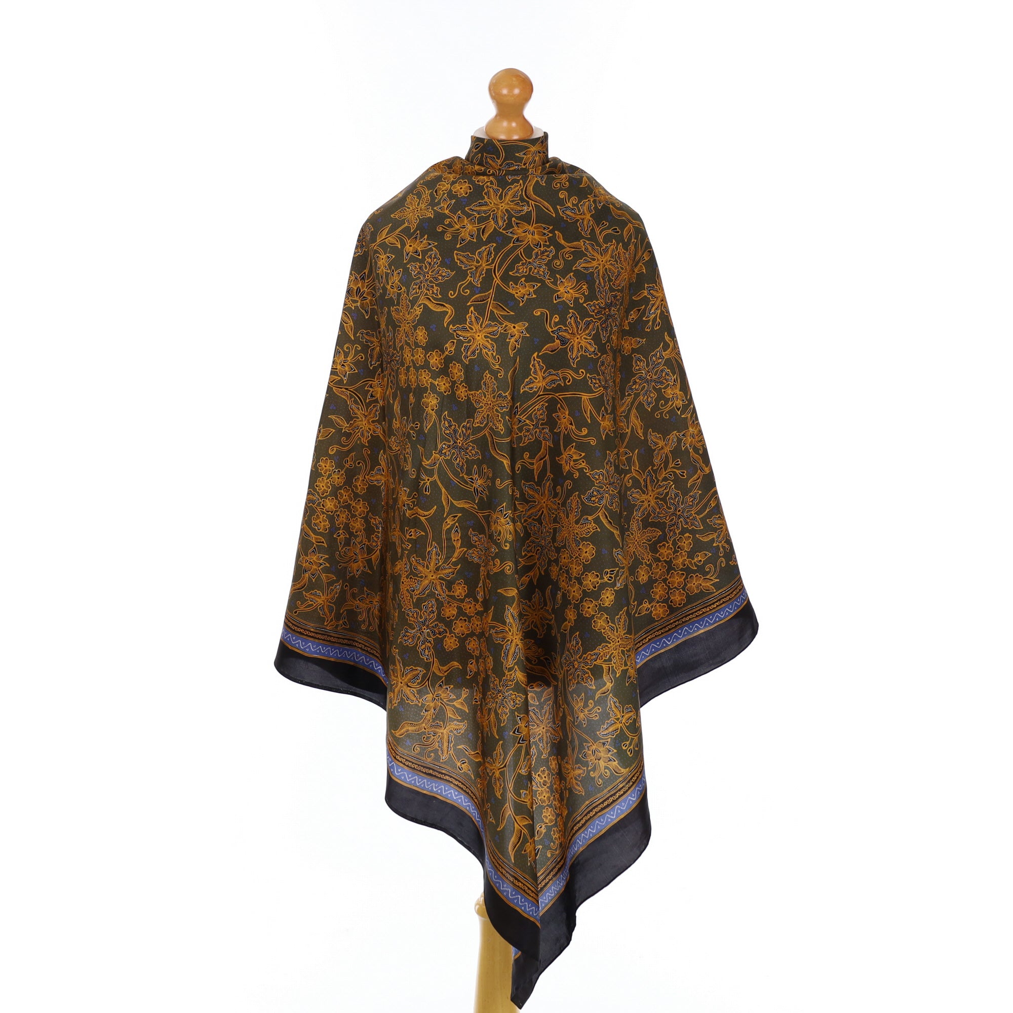 Large Hand Printed Floral Silk Scarf