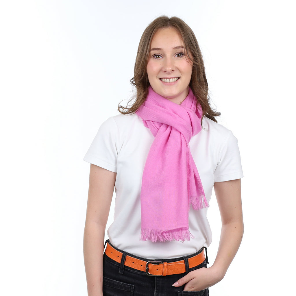 Brand New British Bubblegum Pink Luxury Woven Cashmere Mini Wrap