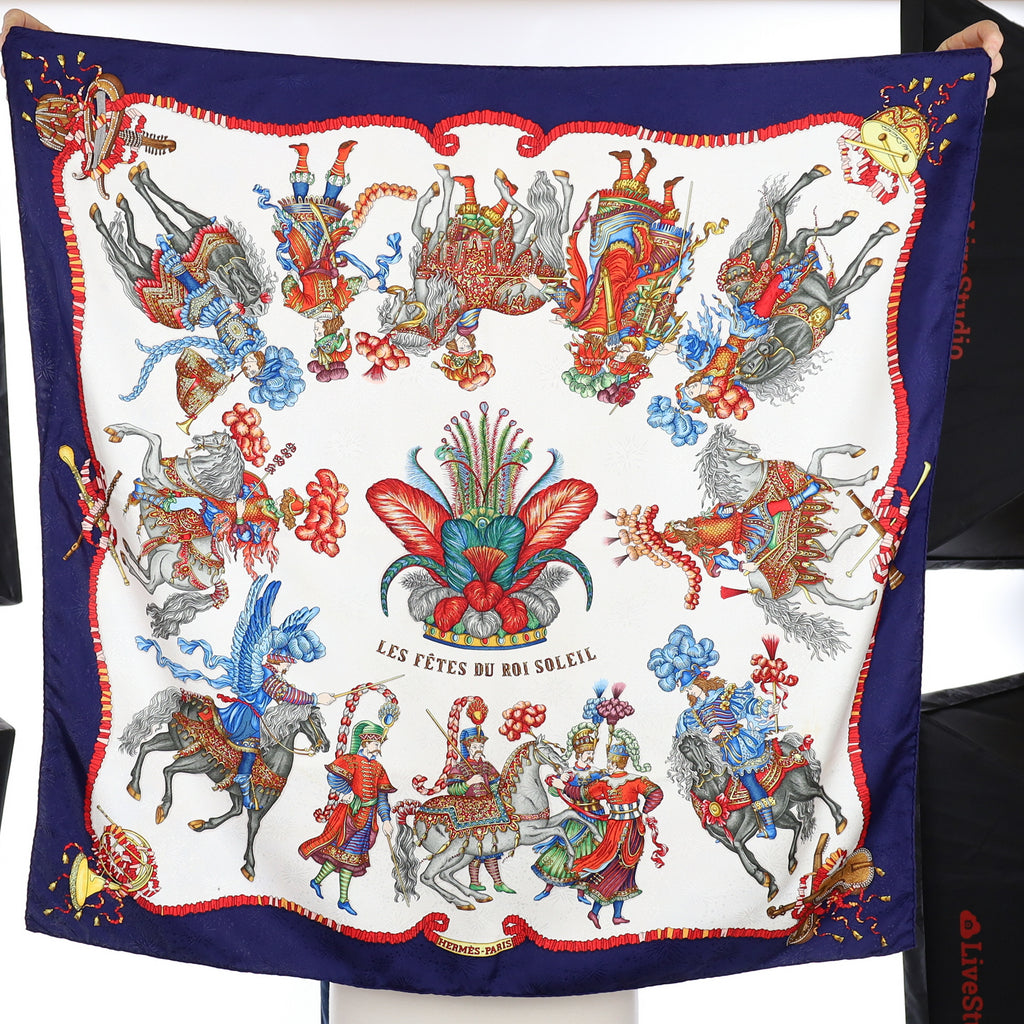 Hermès Les Fêtes du Roi Soleil Silk Scarf