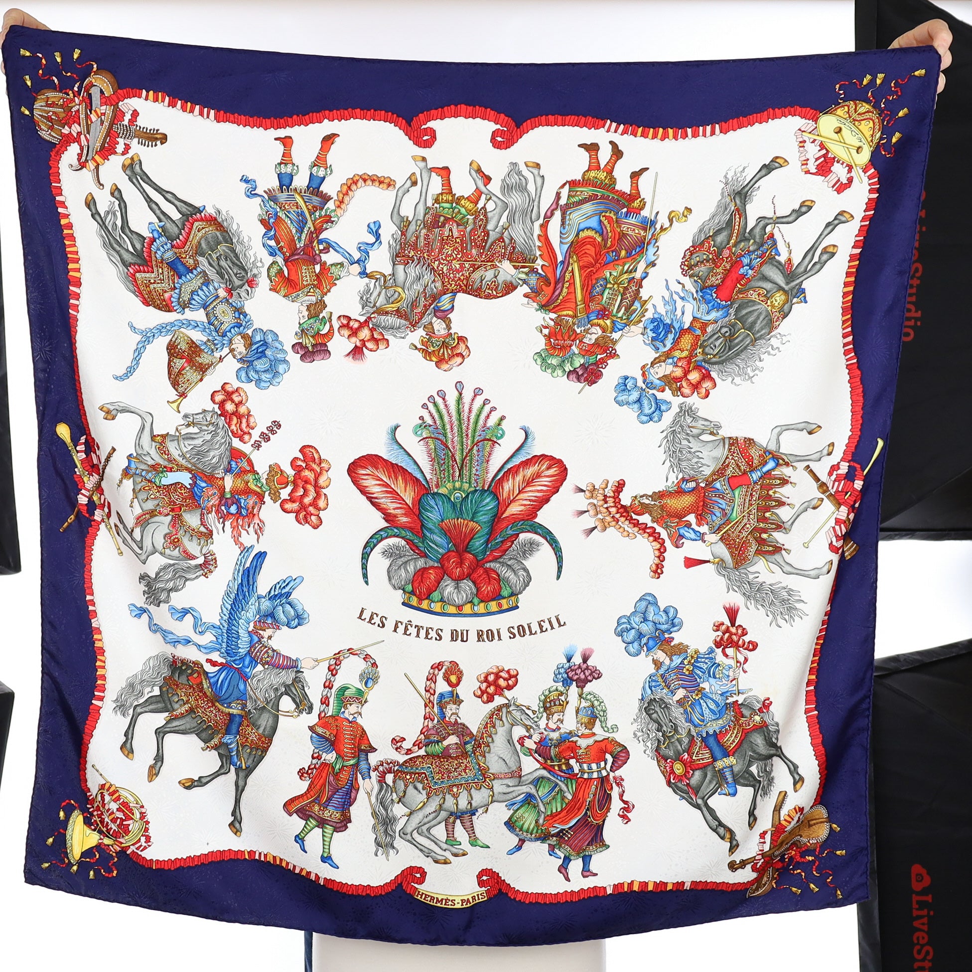 Hermès Les Fêtes du Roi Soleil Silk Scarf