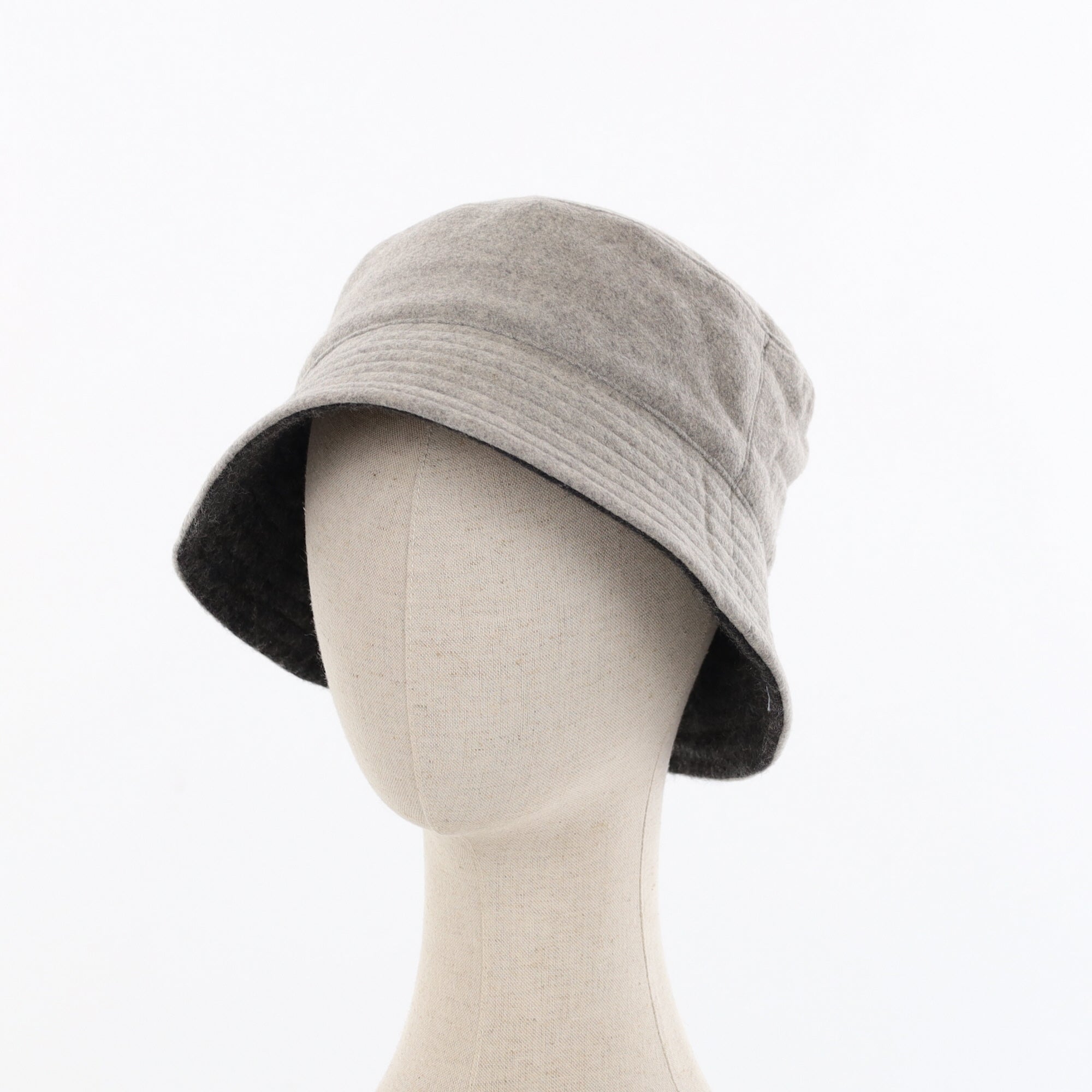 Unisex Graphite Pinstripe Reversible Cashmere Bucket Hat Men’s - M Women’s - L
