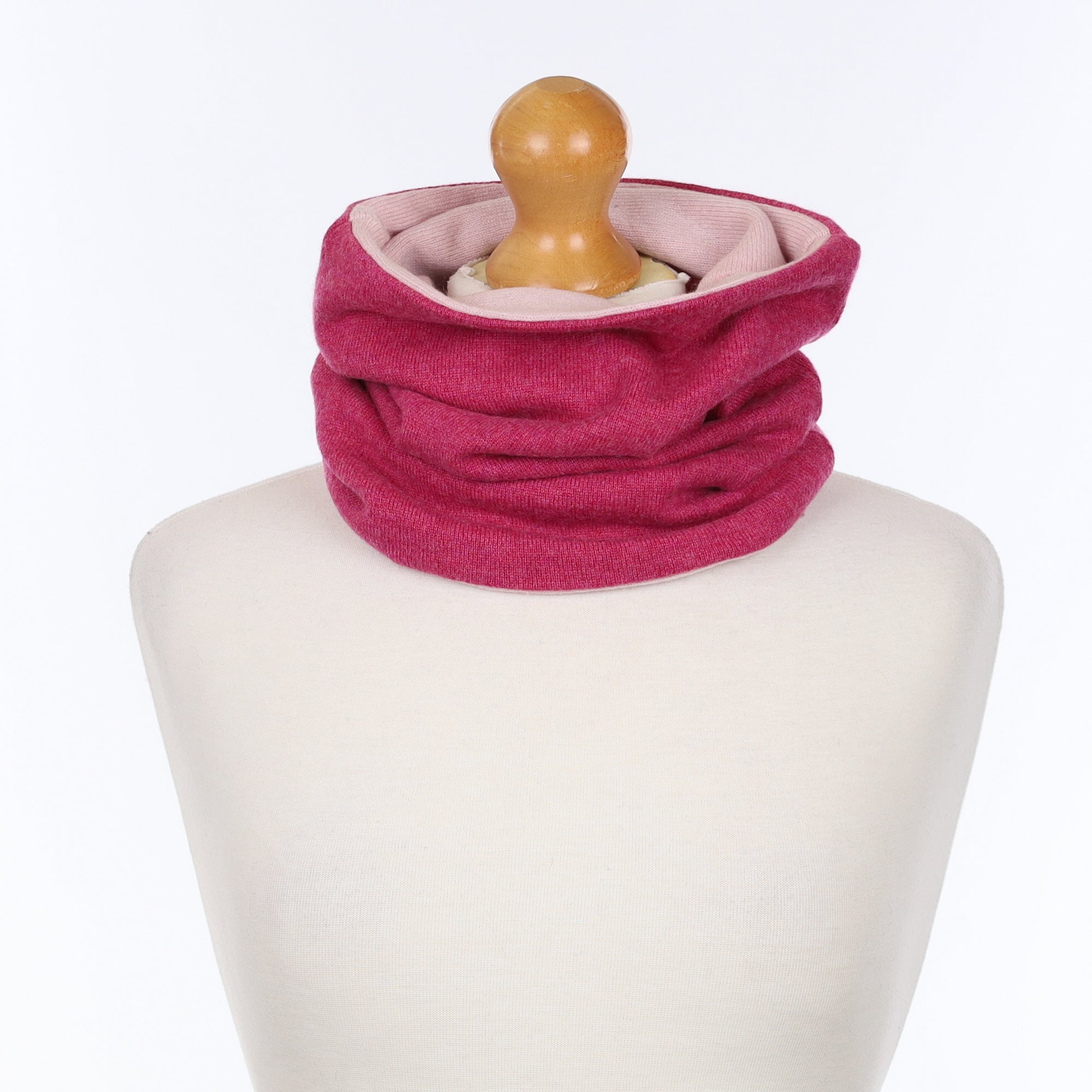 Raspberry and Ice Pink Luxury Double Layered Snood