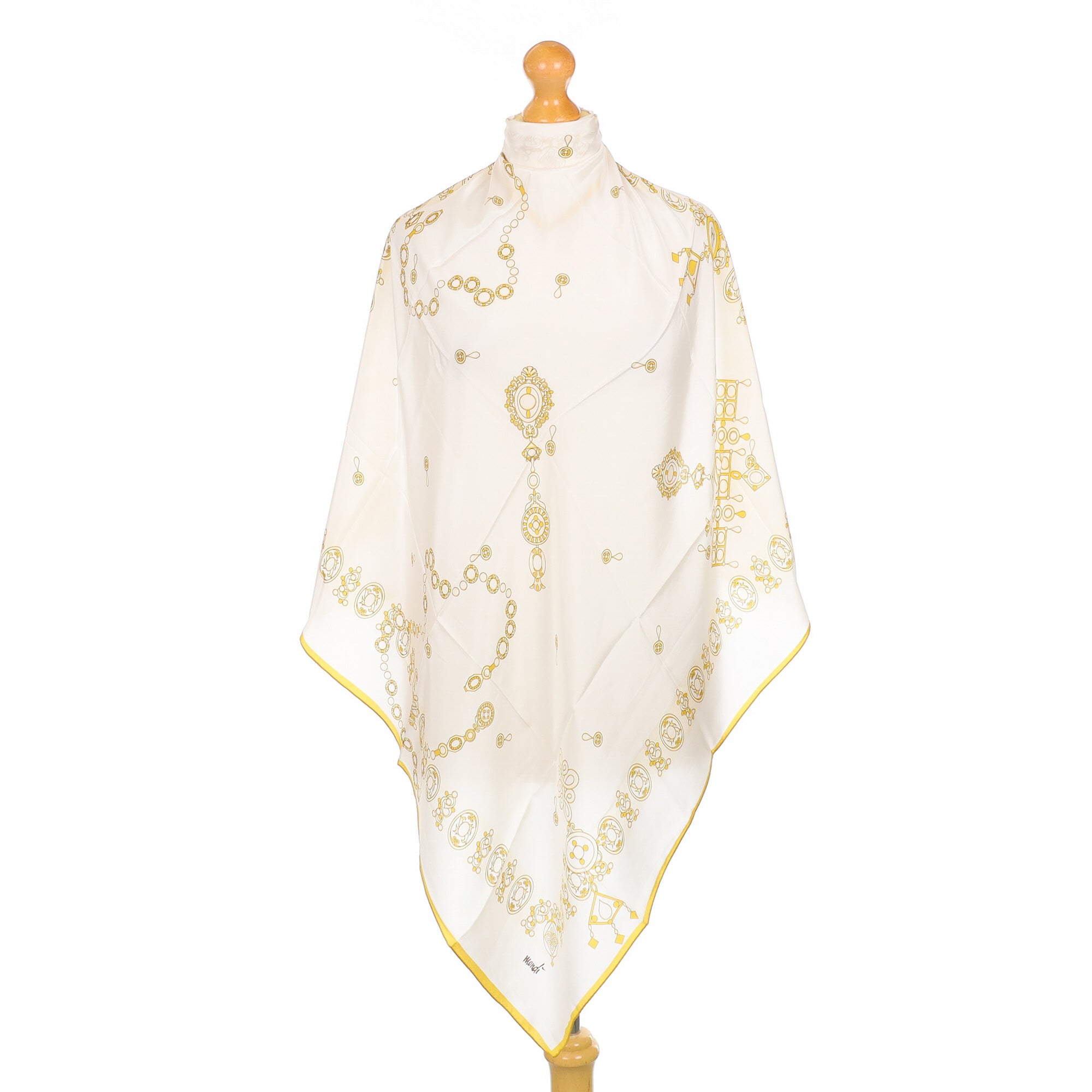 Brand New Mondi Ivory Patterned Silk Scarf