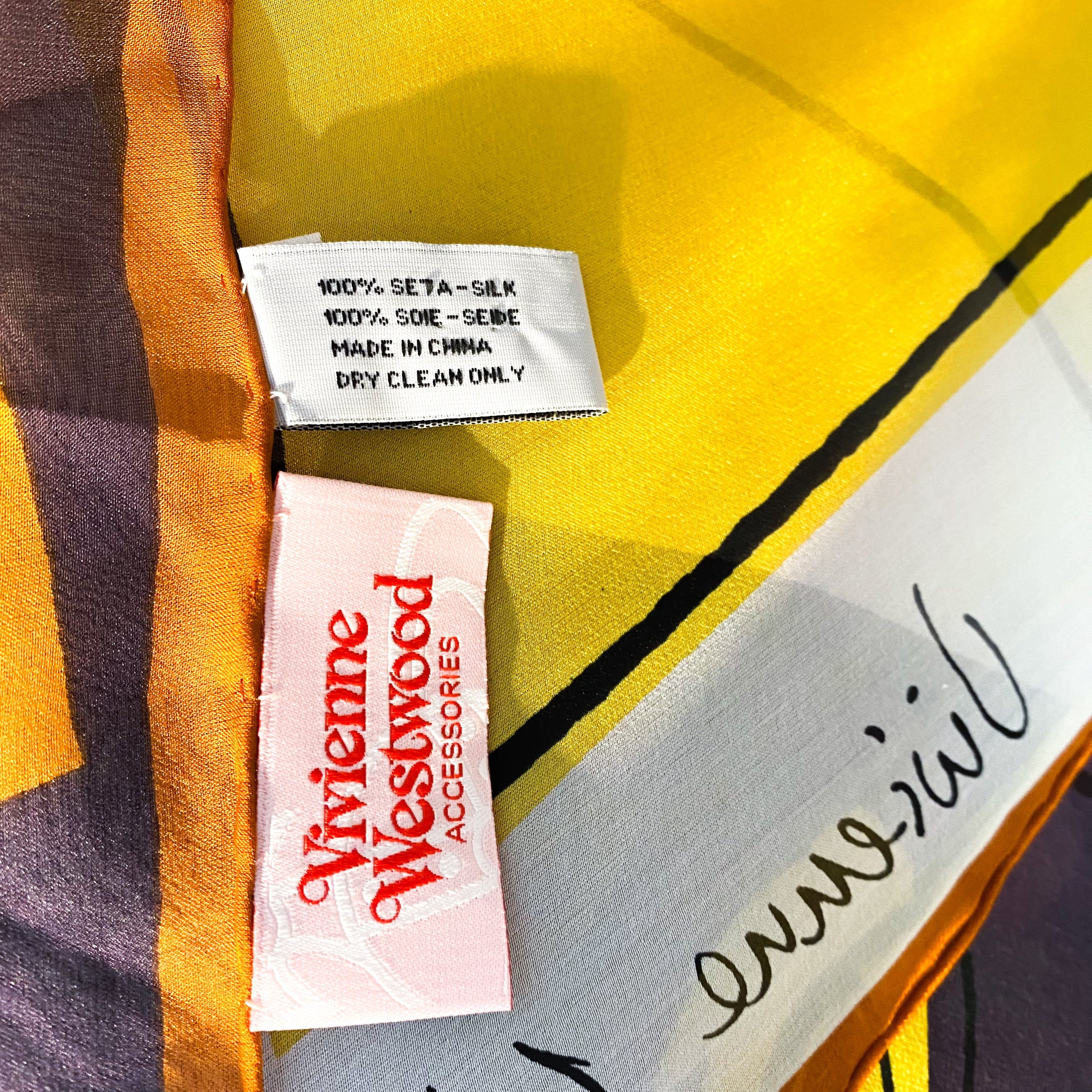 Extra Large Vivienne Westwood Designer Silk Scarf