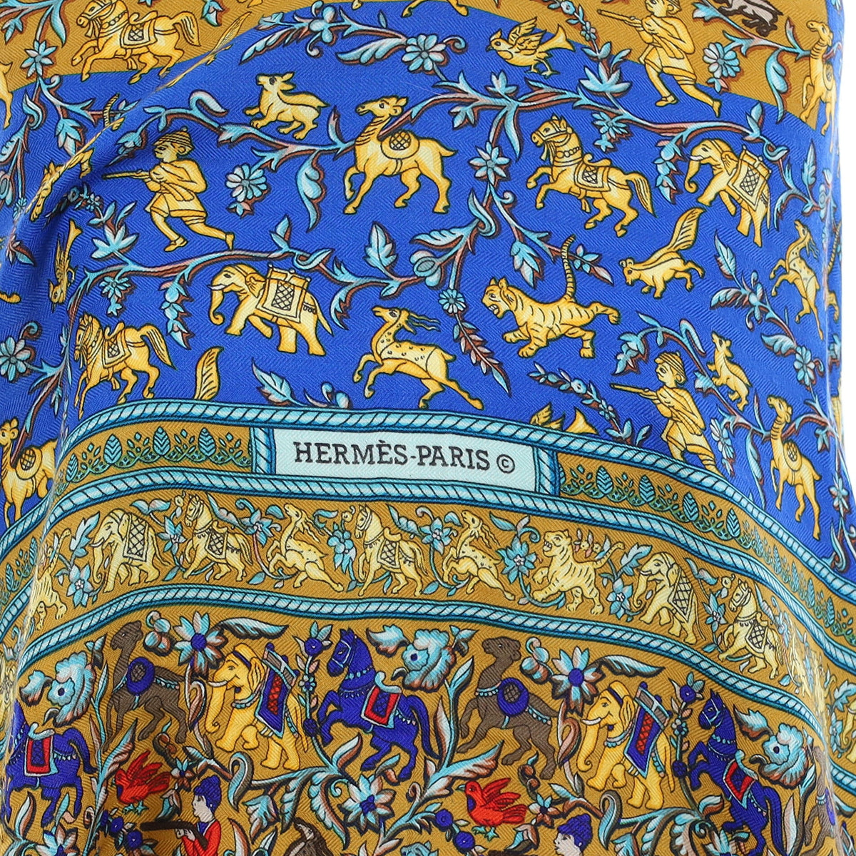 Brand New Hermès Chasse En Inde Cashmere Blend Scarf