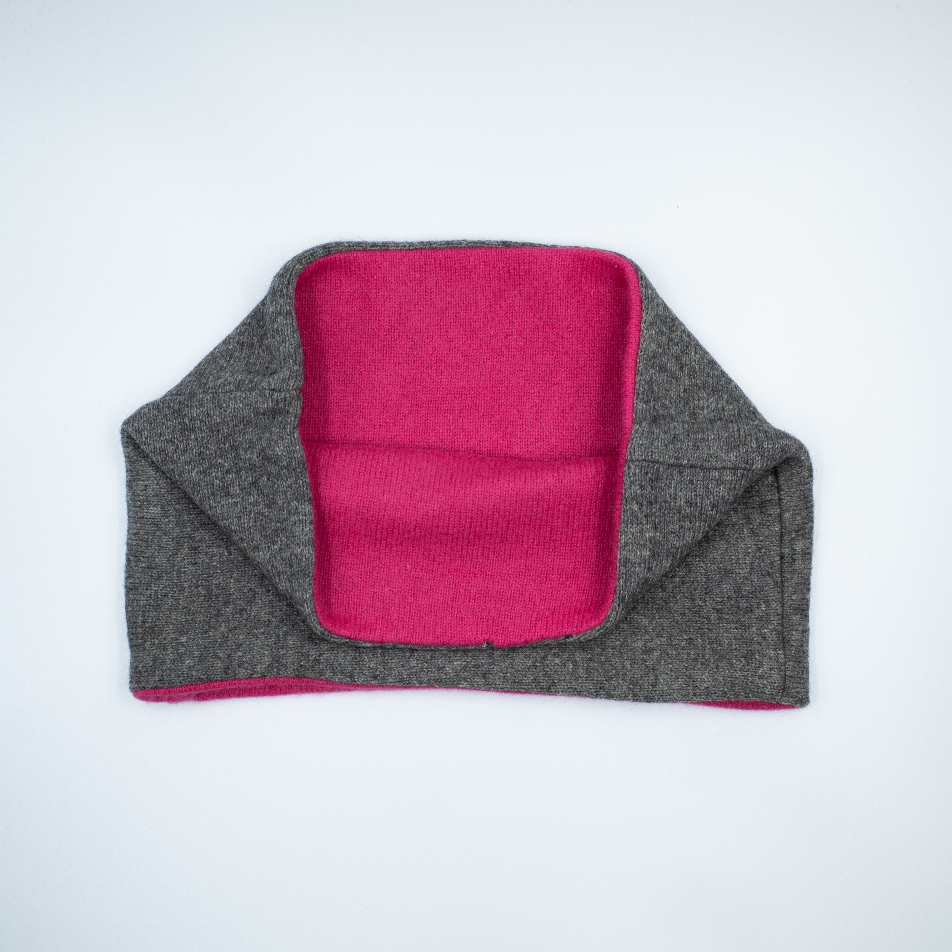 Charcoal Grey and Cherry Pink Neck Warmer