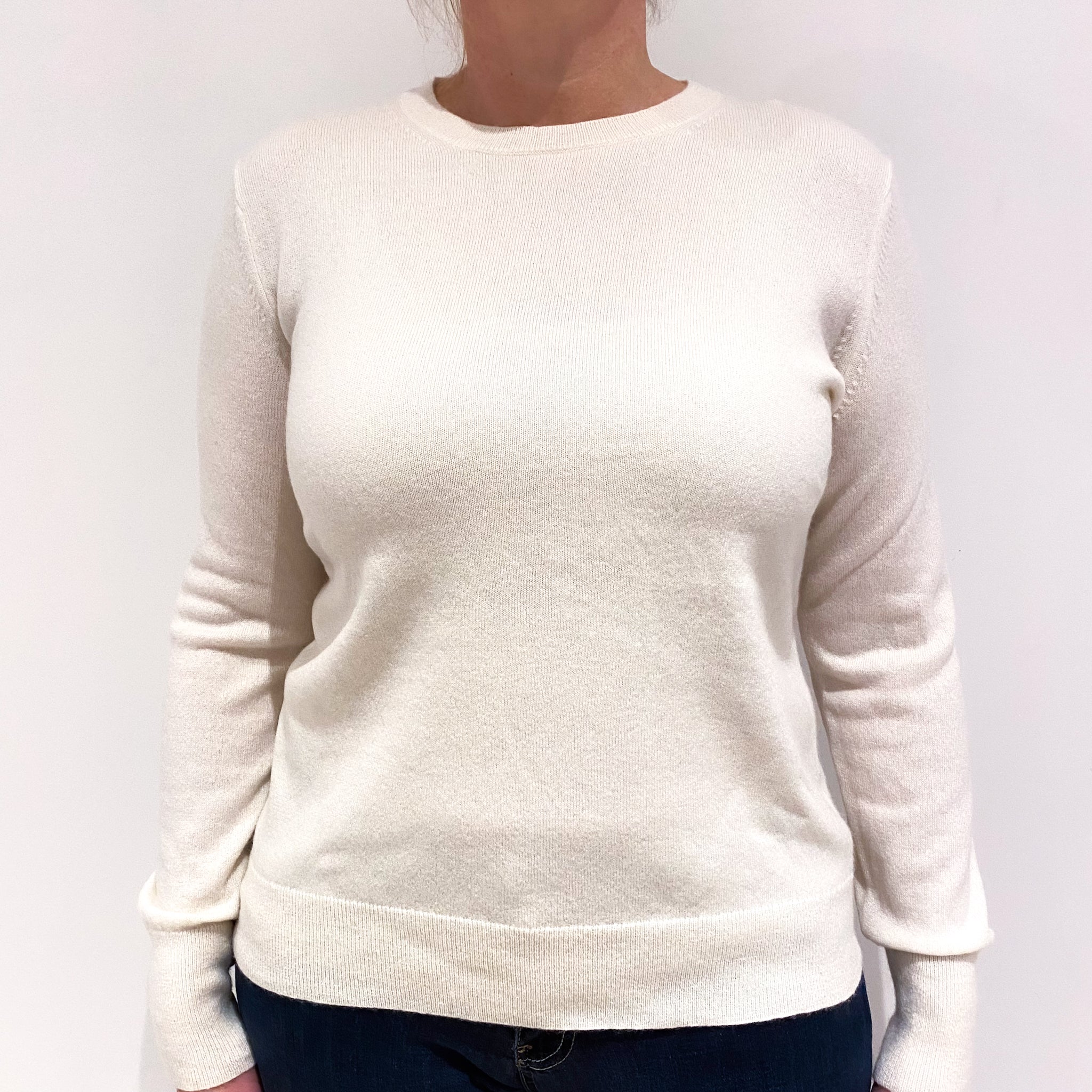 Cream Cashmere Crew Neck Jumper Large