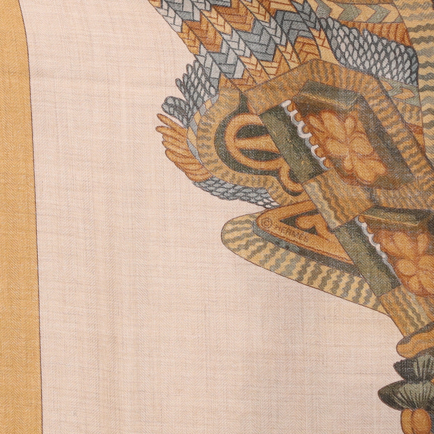 Hermès Selle D’apparat Marocaine 140 Silk & Cashmere Shawl Quite Rare