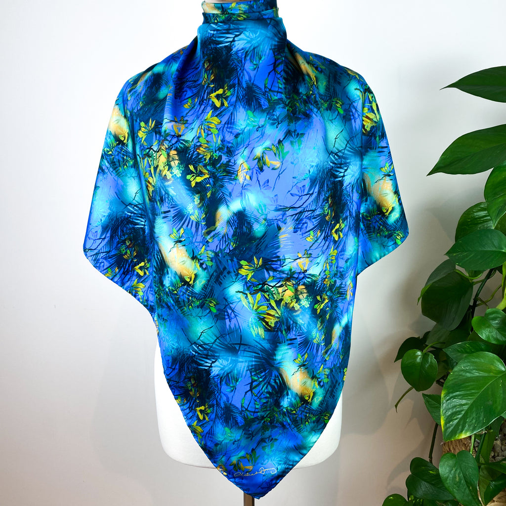 Clelia and Romy Leaf Design Silk Scarf