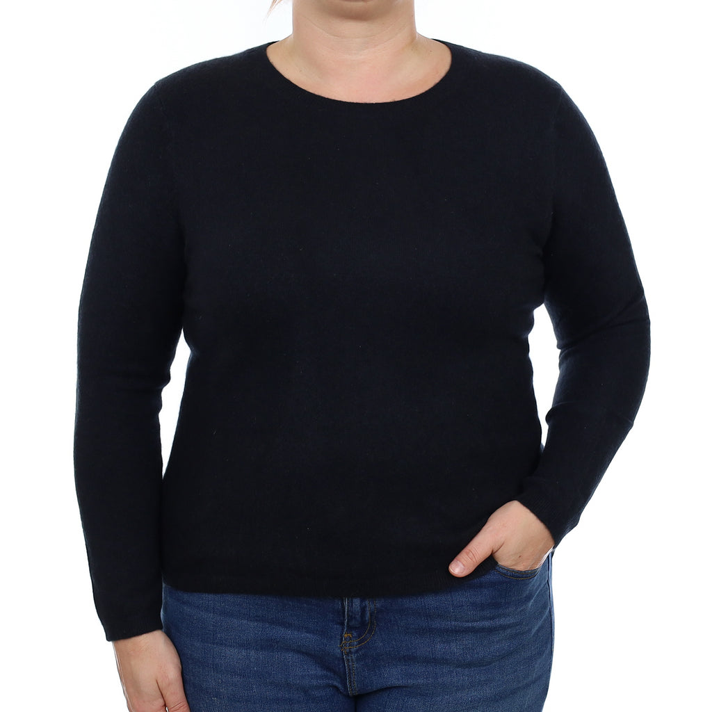 Black Cashmere Crew Neck Jumper Large