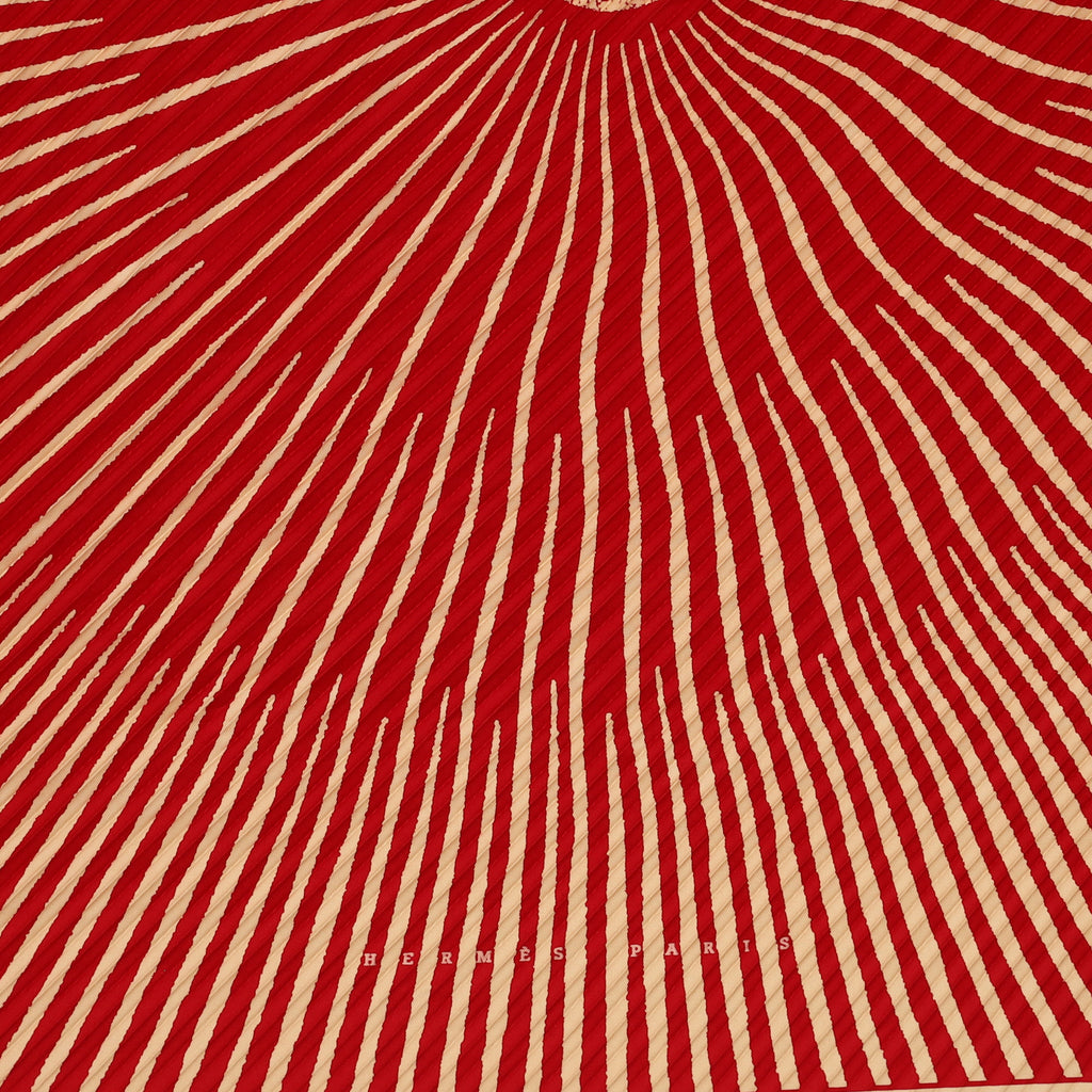 Boxed Hermès Soleil Plisse Silk Scarf Quite Rare