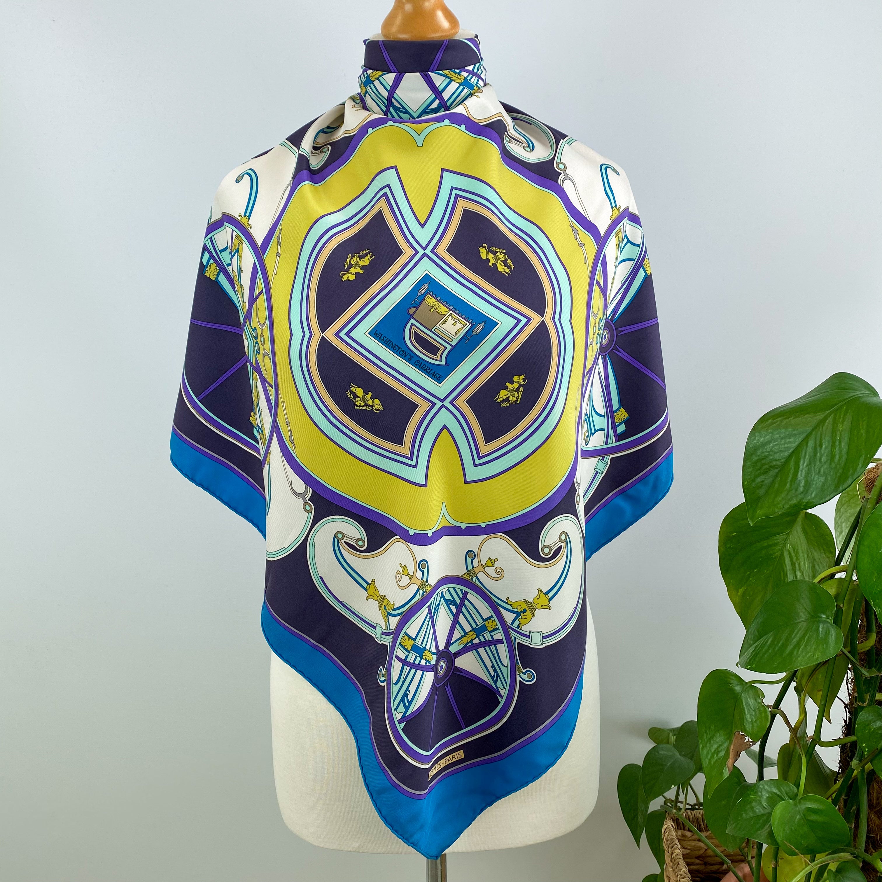 Hermès Washington’s Carriage 1978 Silk Scarf