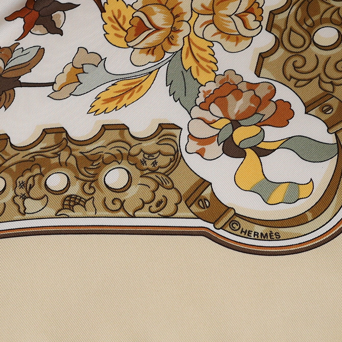 Hermès Copeaux Vintage Silk Scarf