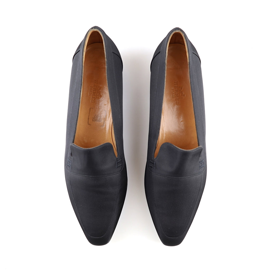 Brand New Boxed Hermès Silk Black Shoes UK 6.5