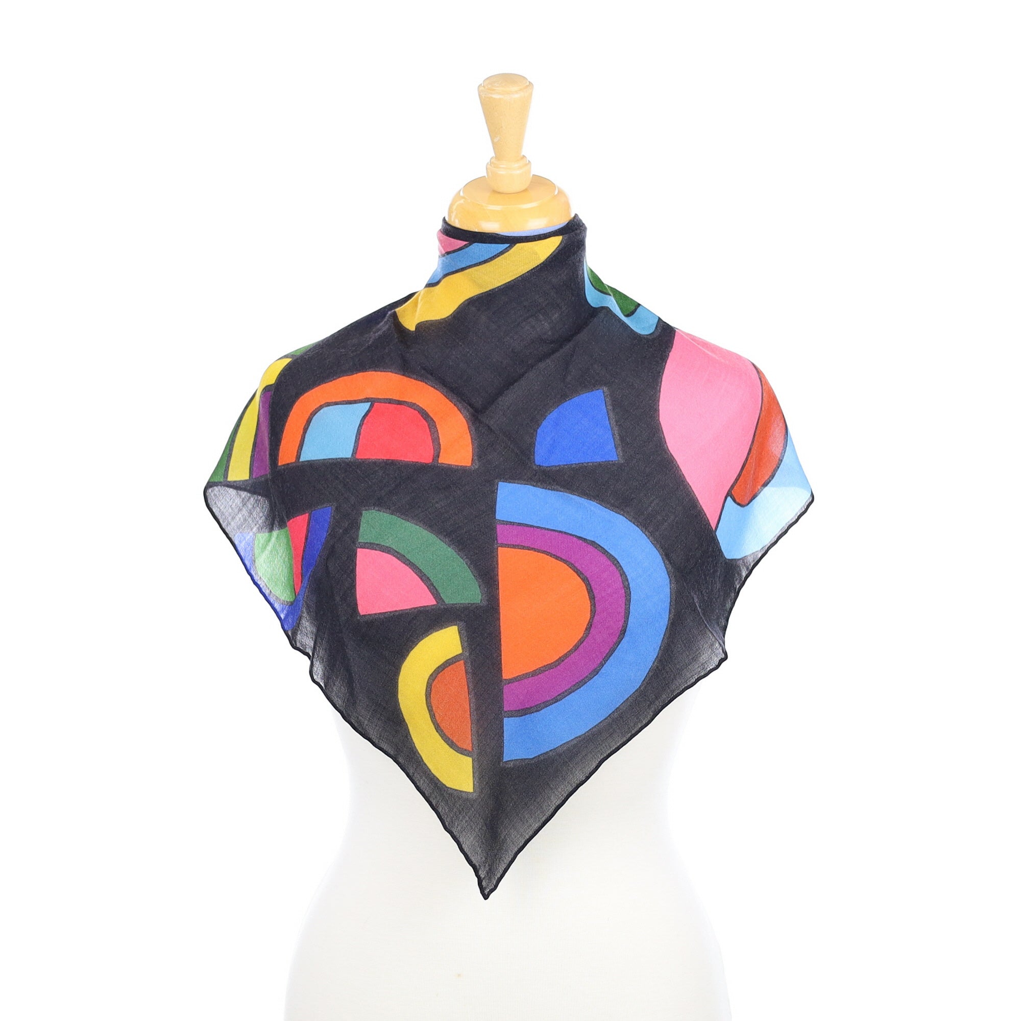 Begg & Co Black Multicolour Hanover Square Cashmere Scarf