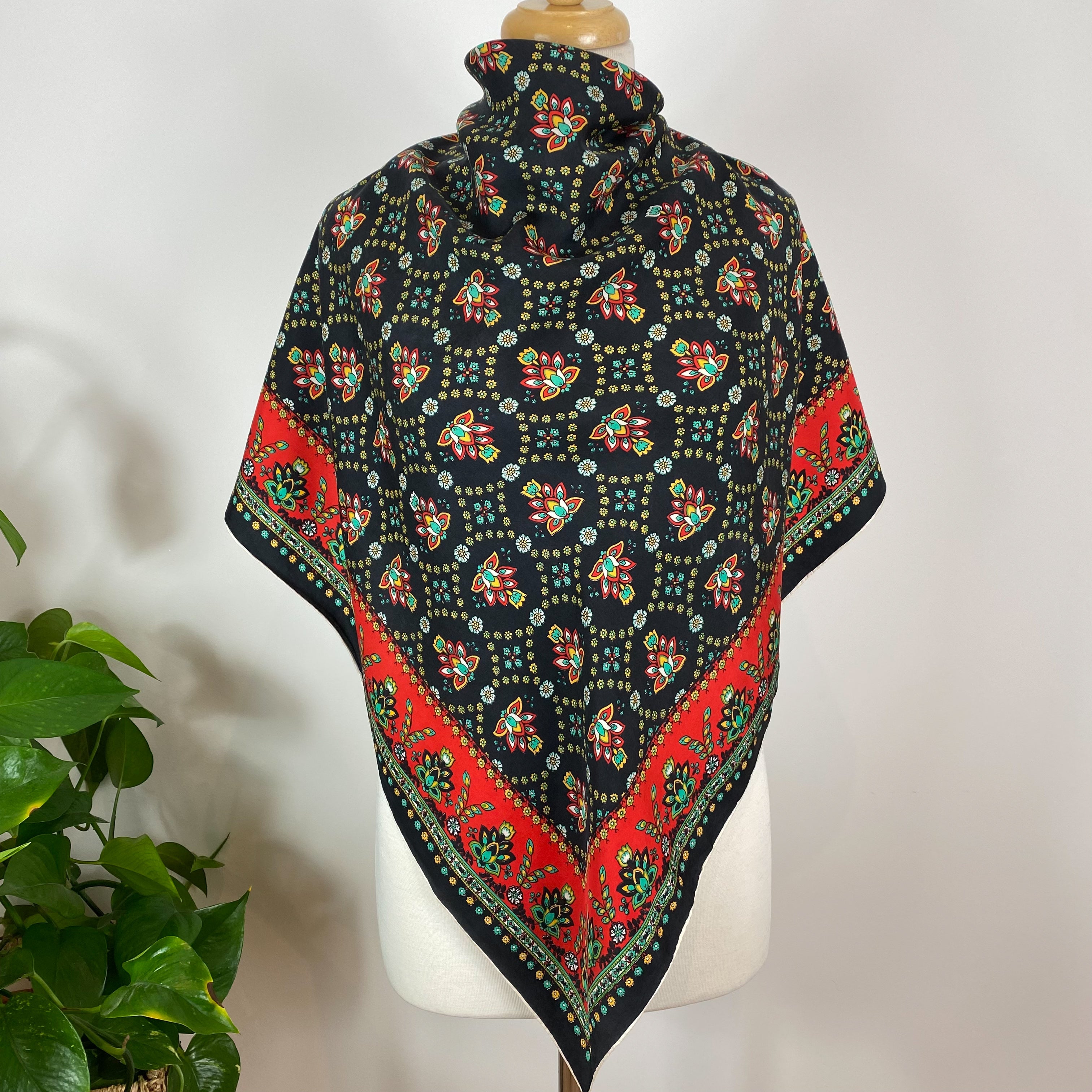 1960s Floral Vintage Silk Scarf