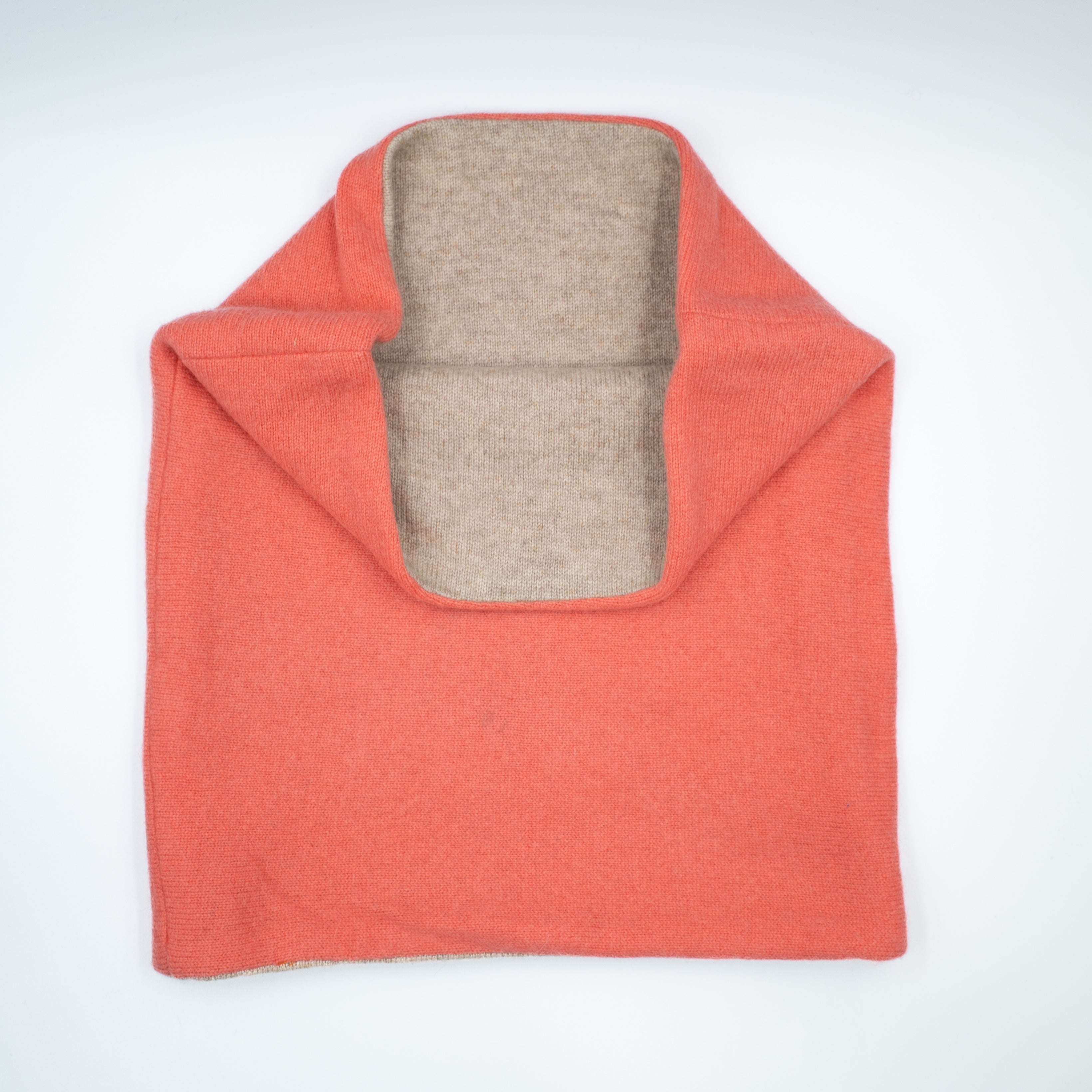 Coral and Fawn Luxury Double Layered Snood