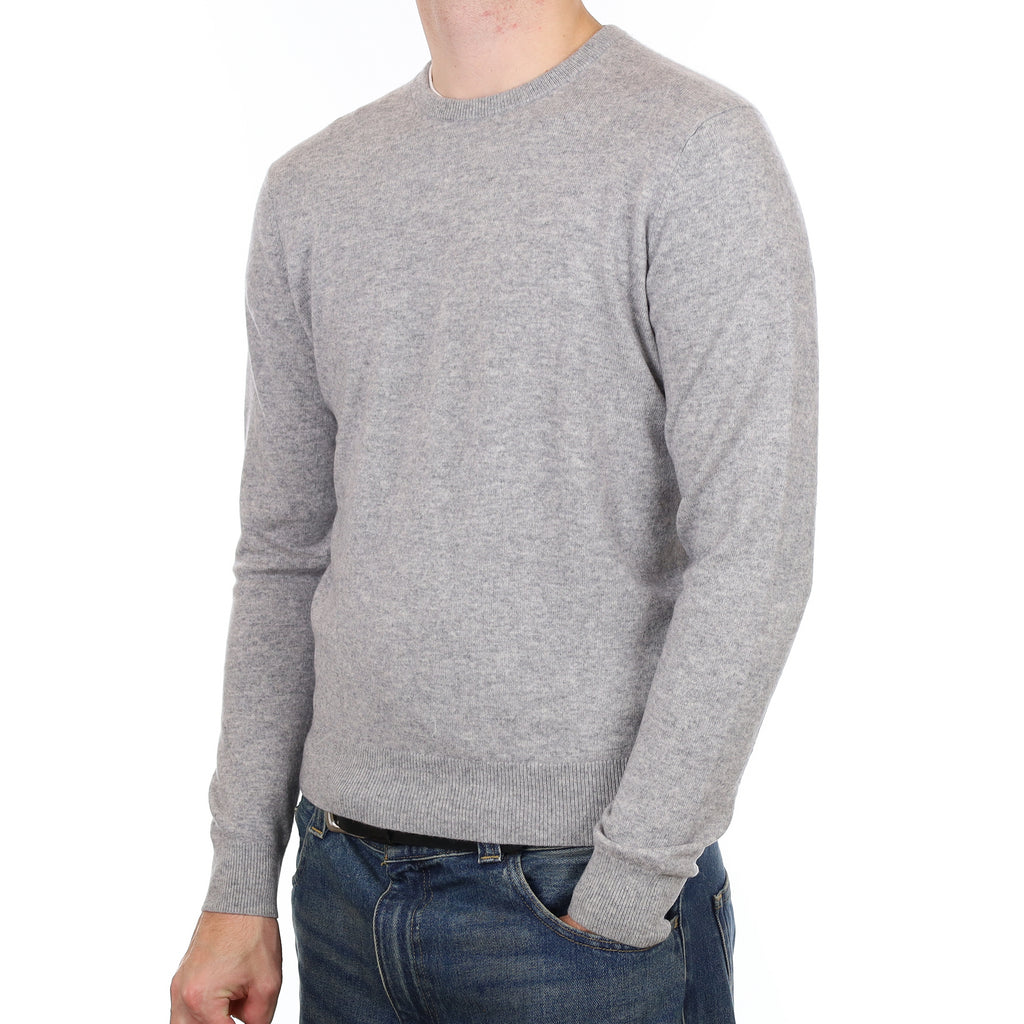 Men’s Smoke Grey Cashmere Crew Neck Jumper Medium