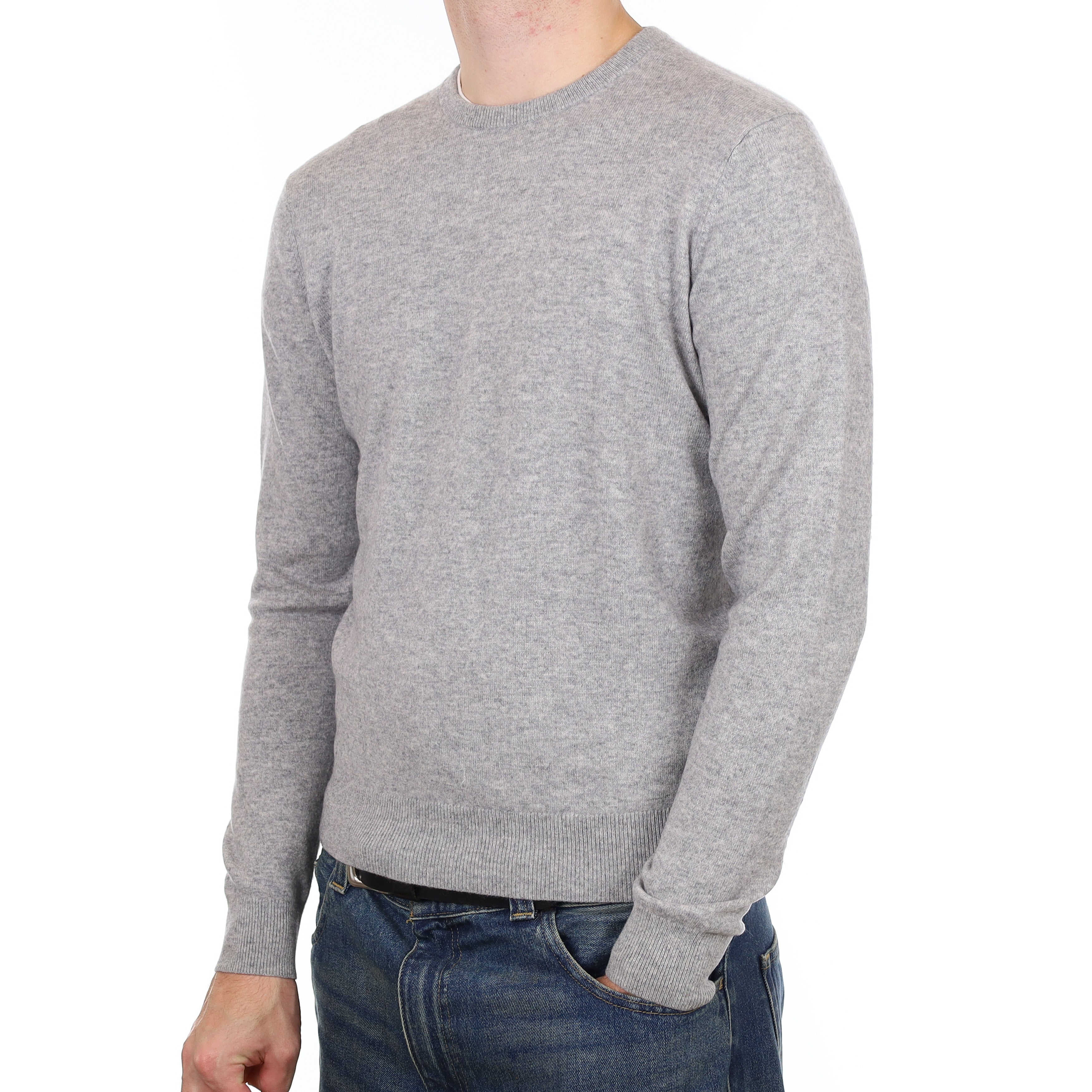 Men’s Smoke Grey Cashmere Crew Neck Jumper Medium