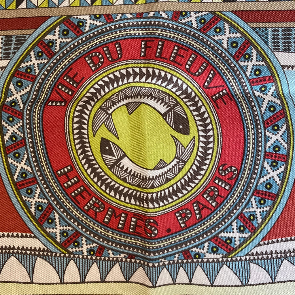Pristine Boxed Hermès Vie du Fleuve Silk Scarf Quite Rare