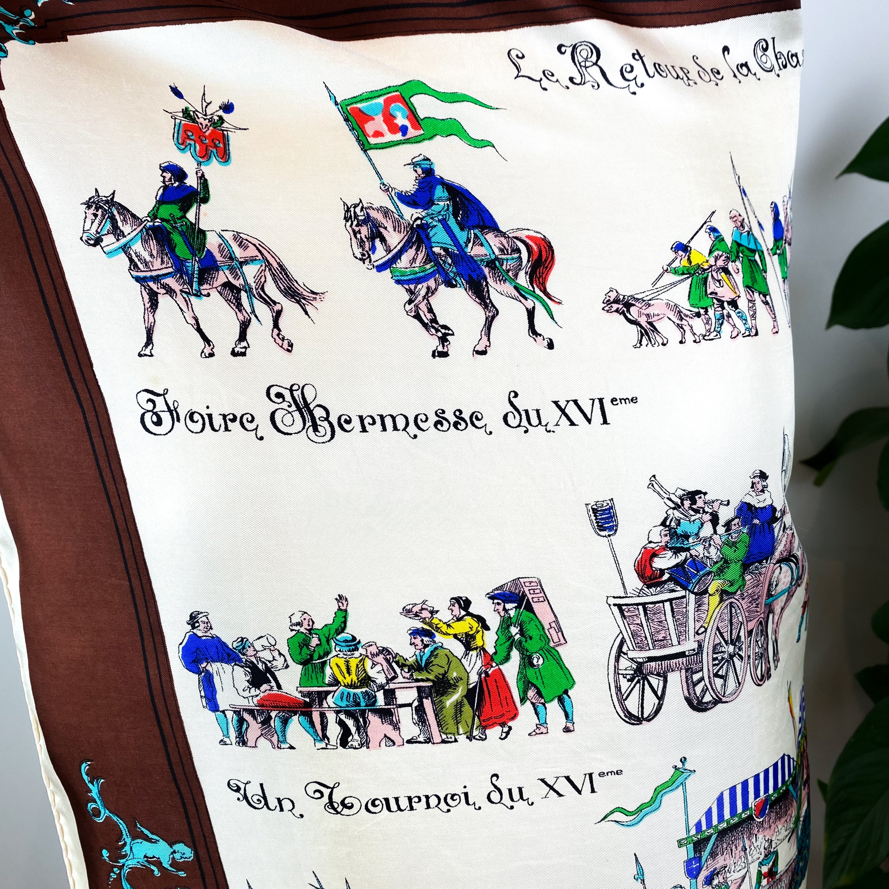 Charming 1970s French Vintage Silk Scarf