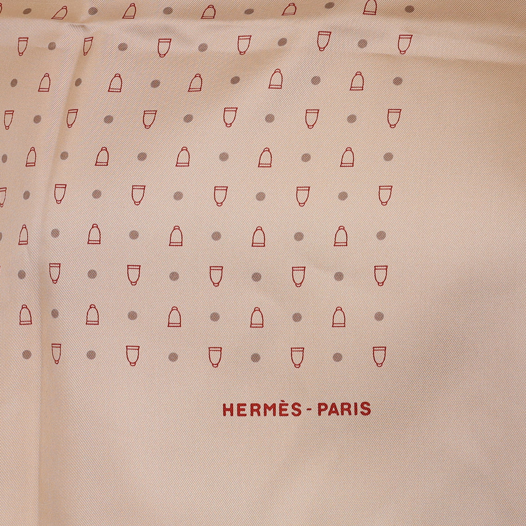 Hermès Light Taupe Stirrup Silk Scarf