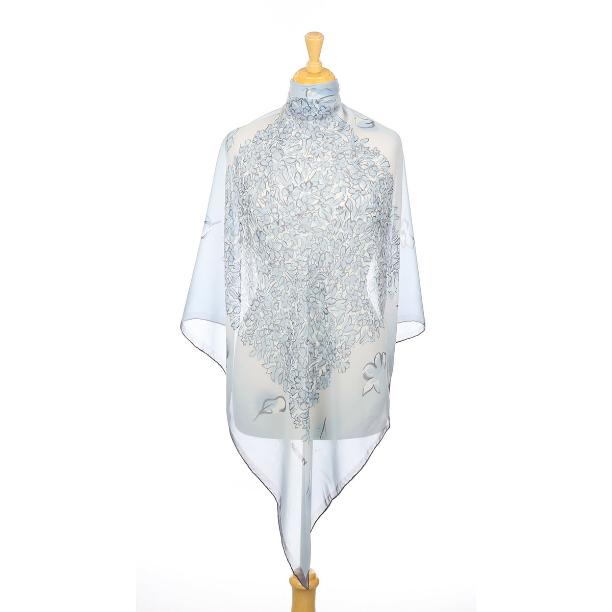 Pale Blue Chiffon Silk Scarf