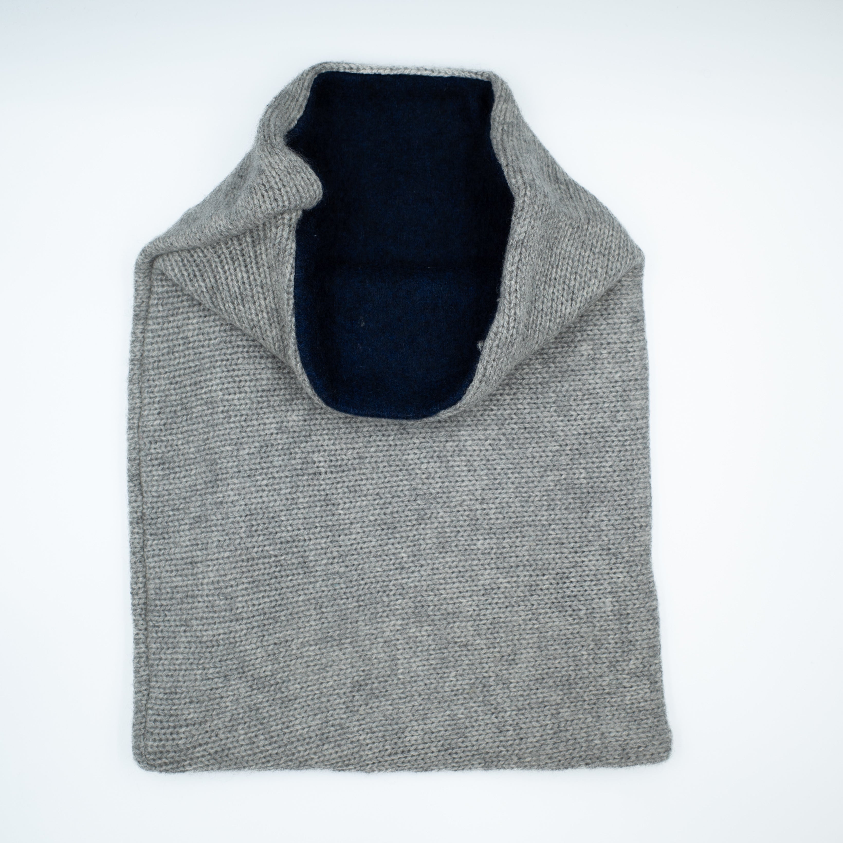 Ash Grey and Navy Luxury Double Layered Snood
