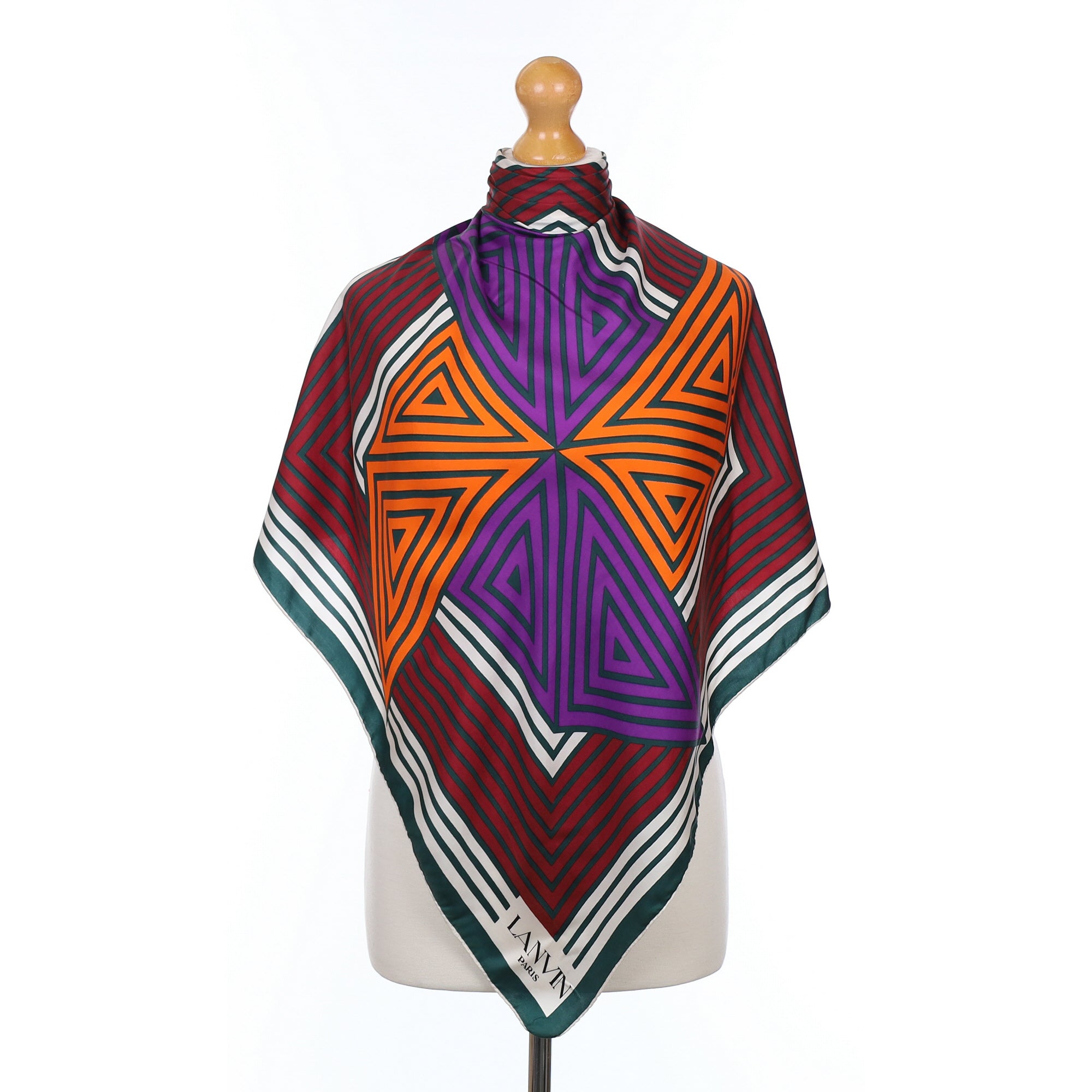 Lanvin Vibrant Geometric Vintage Silk Scarf