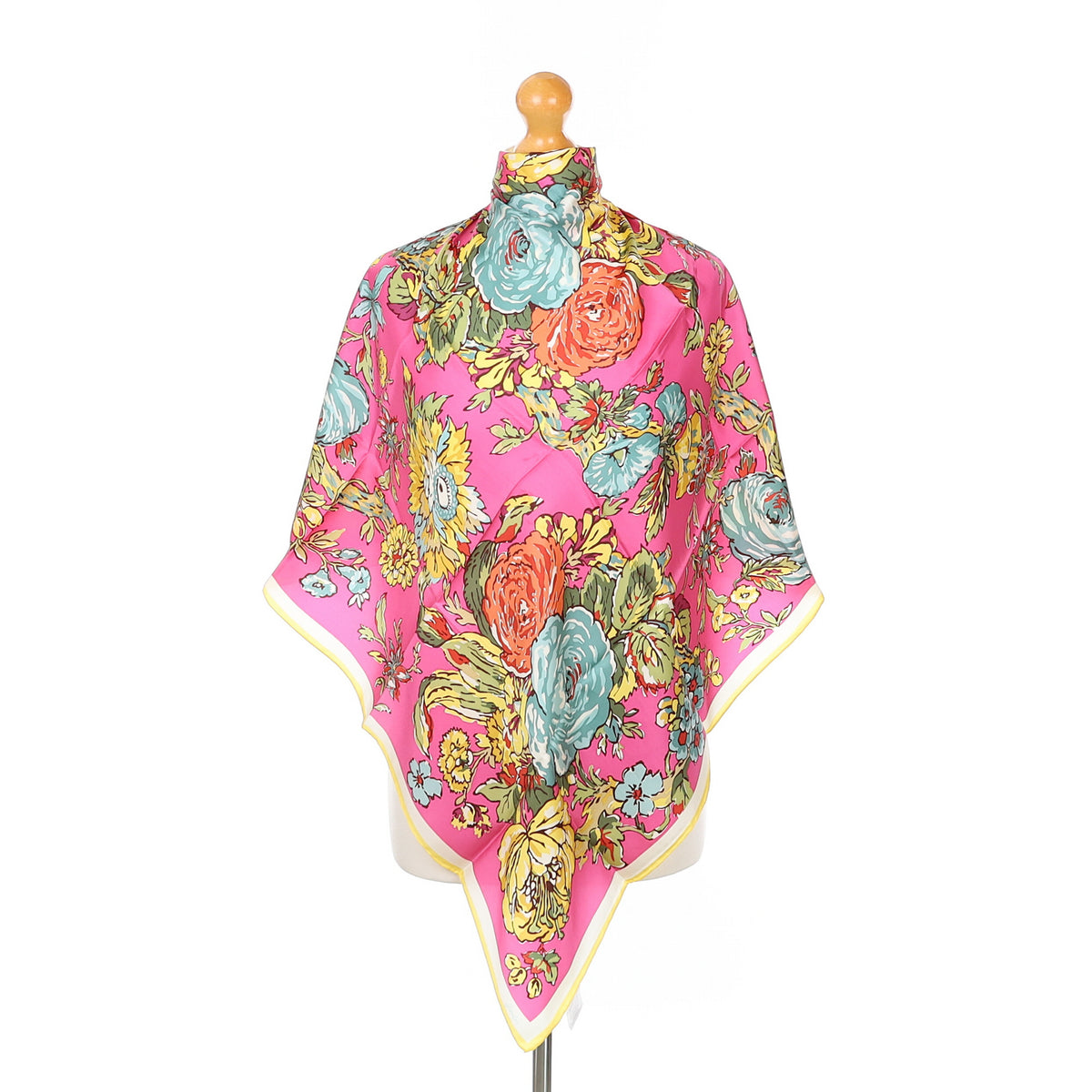 Joules Pink Floral Silk Scarf