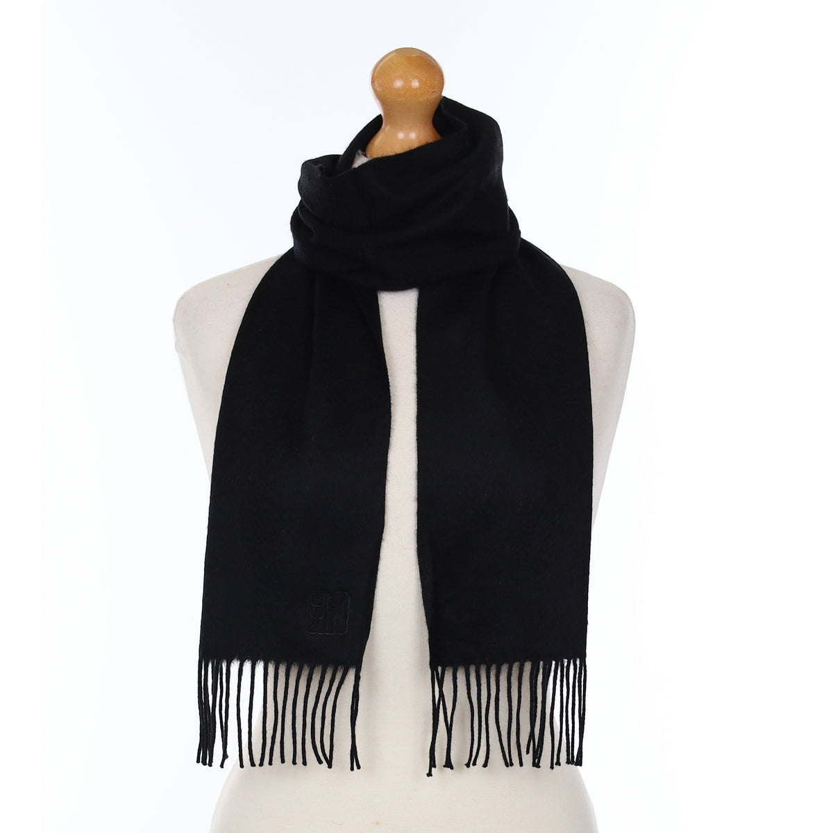 Black Cashmere Woven Scarf