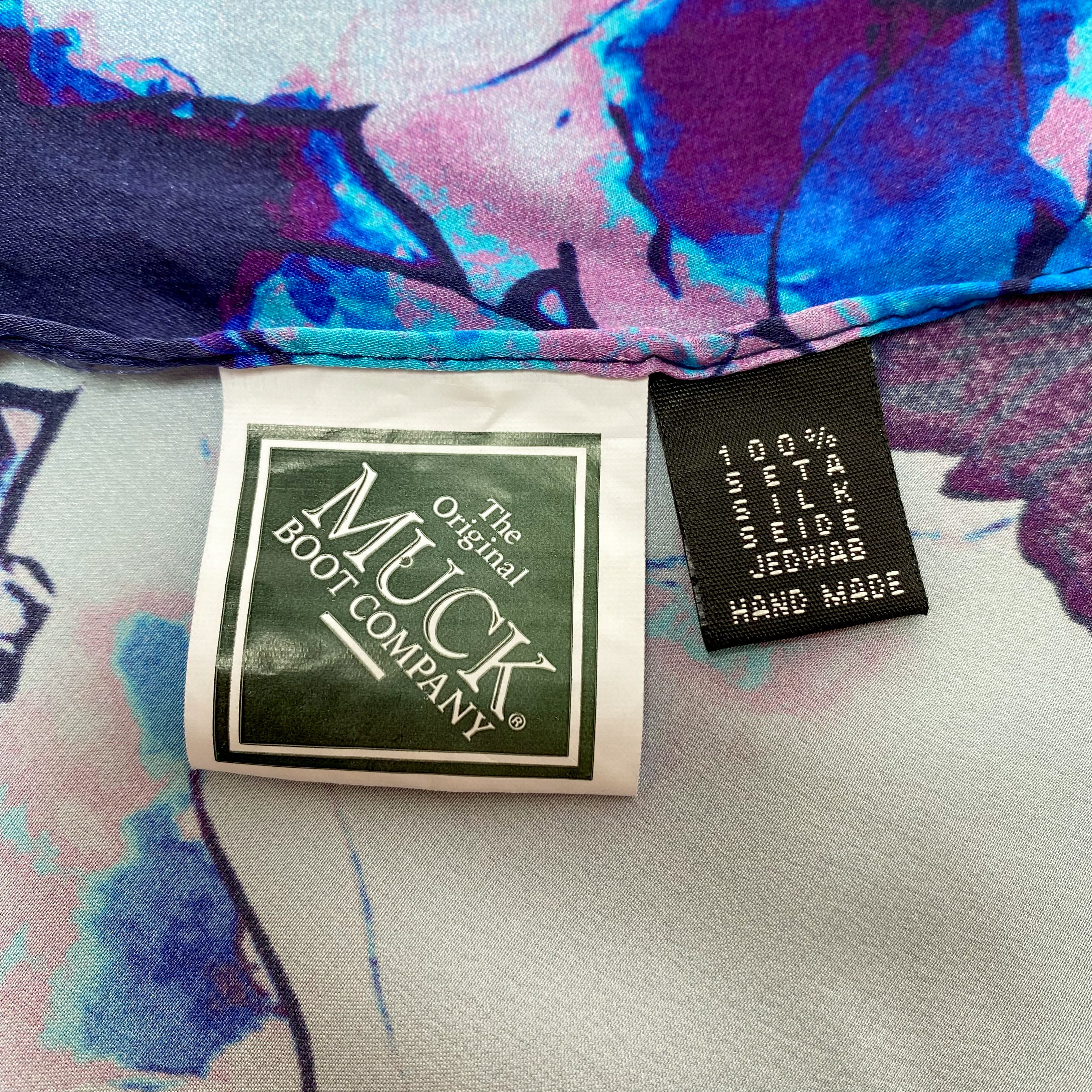 Modern Purple Abstract Silk Scarf