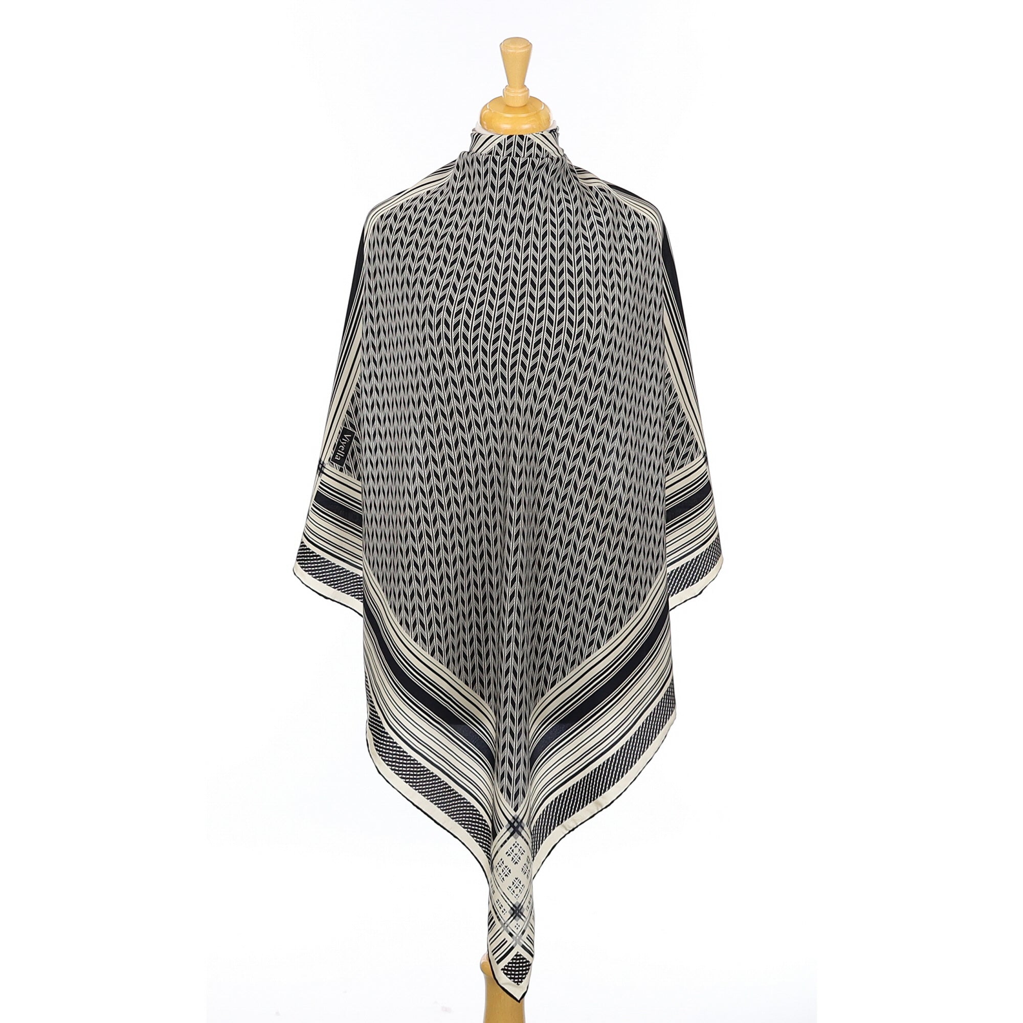 Viyella Black and Beige Silk Scarf