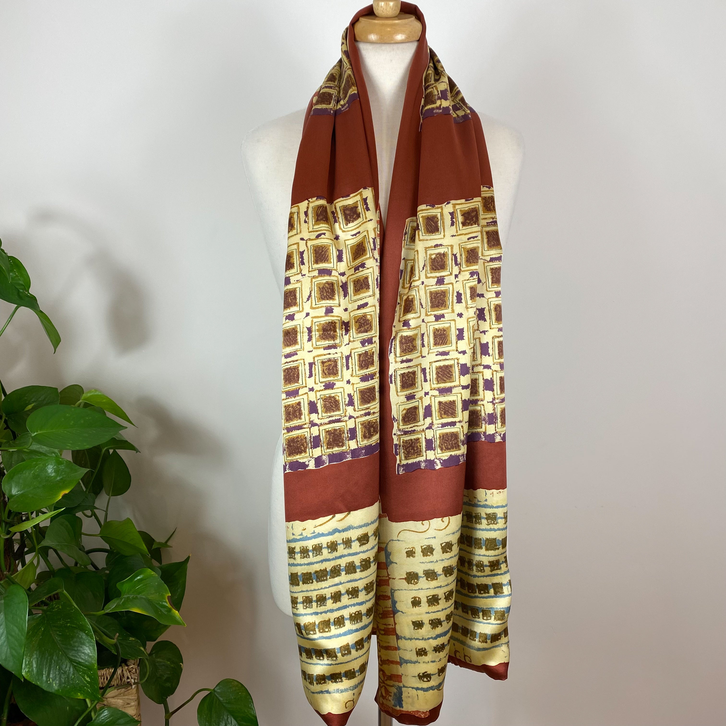Fabulous Geometric Pattern Liberty Doubled Silk Scarf