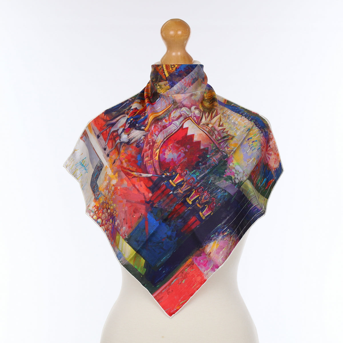 Boxed Firework Parade Scene Silk Scarf