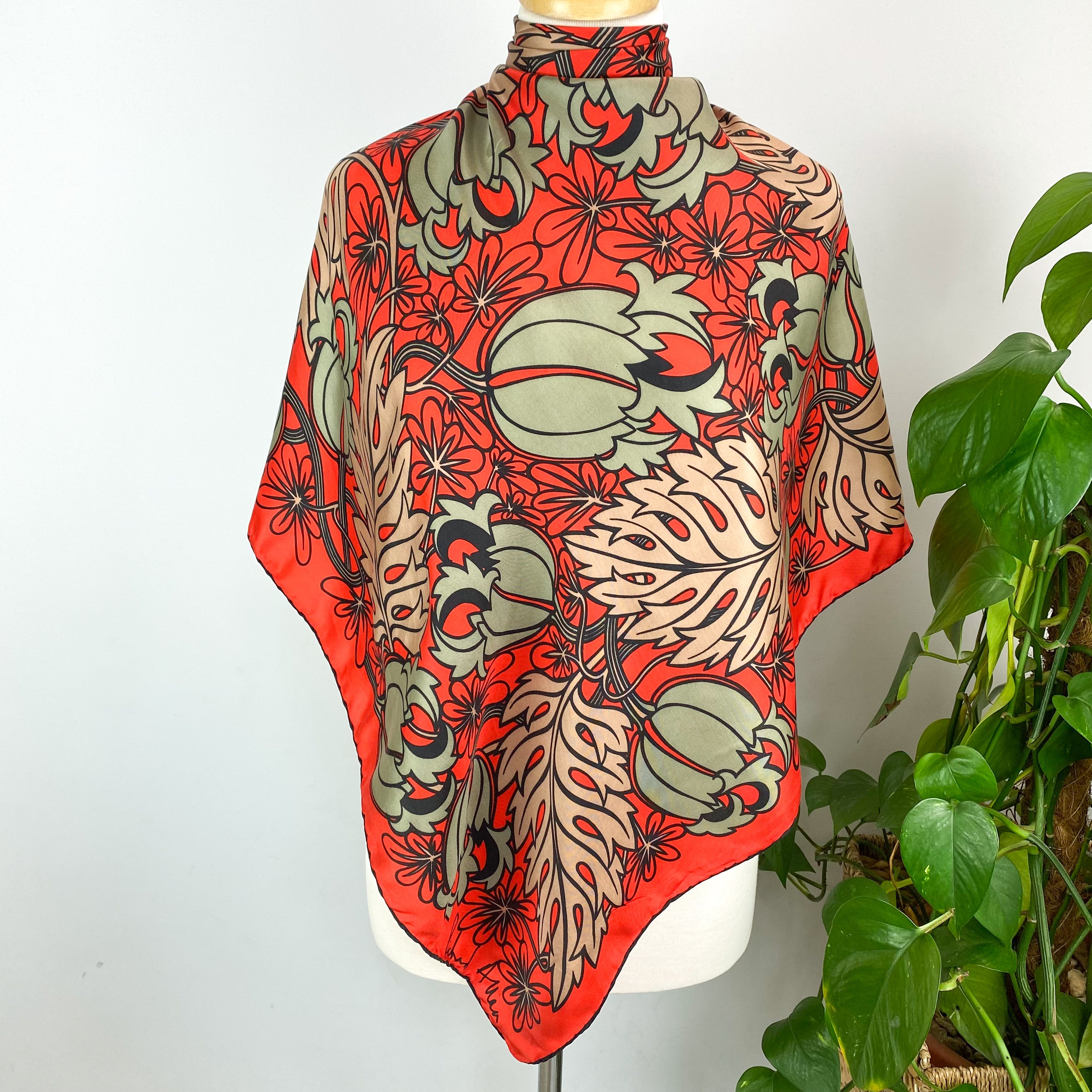 1970s Richard Allan Vintage Silk Scarf