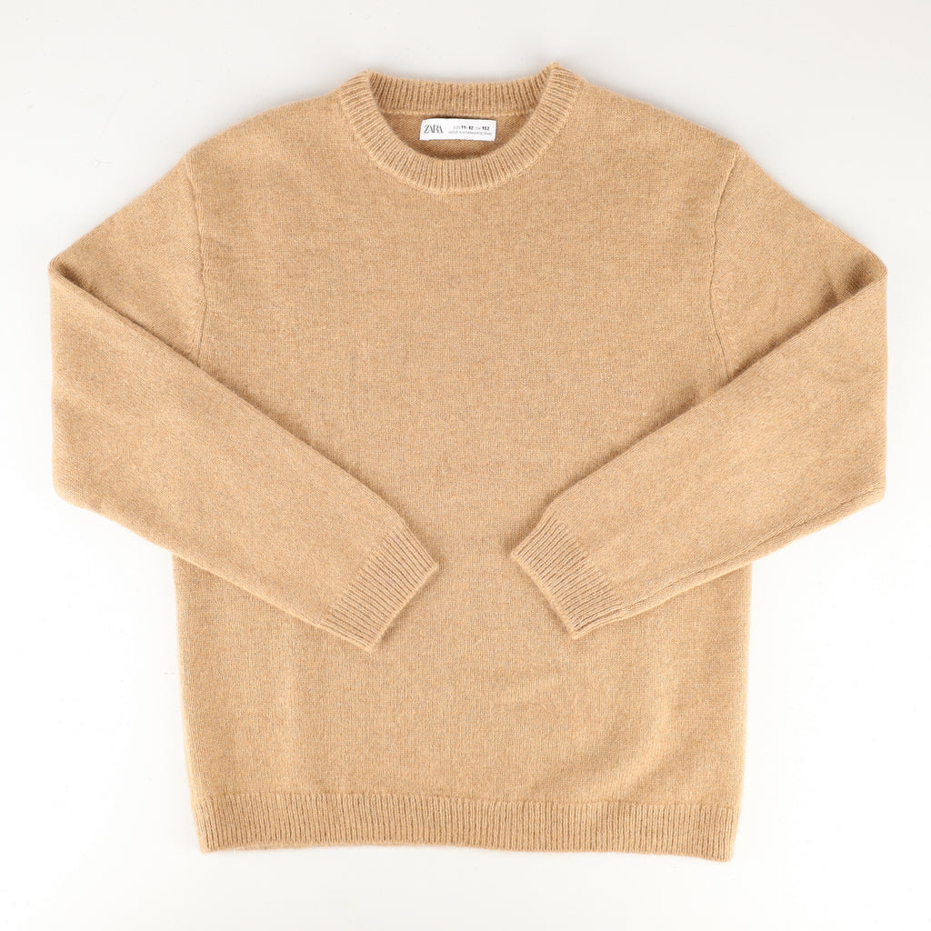 Children’s Camel Brown Cashmere Crew Neck Jumper Age 11-12