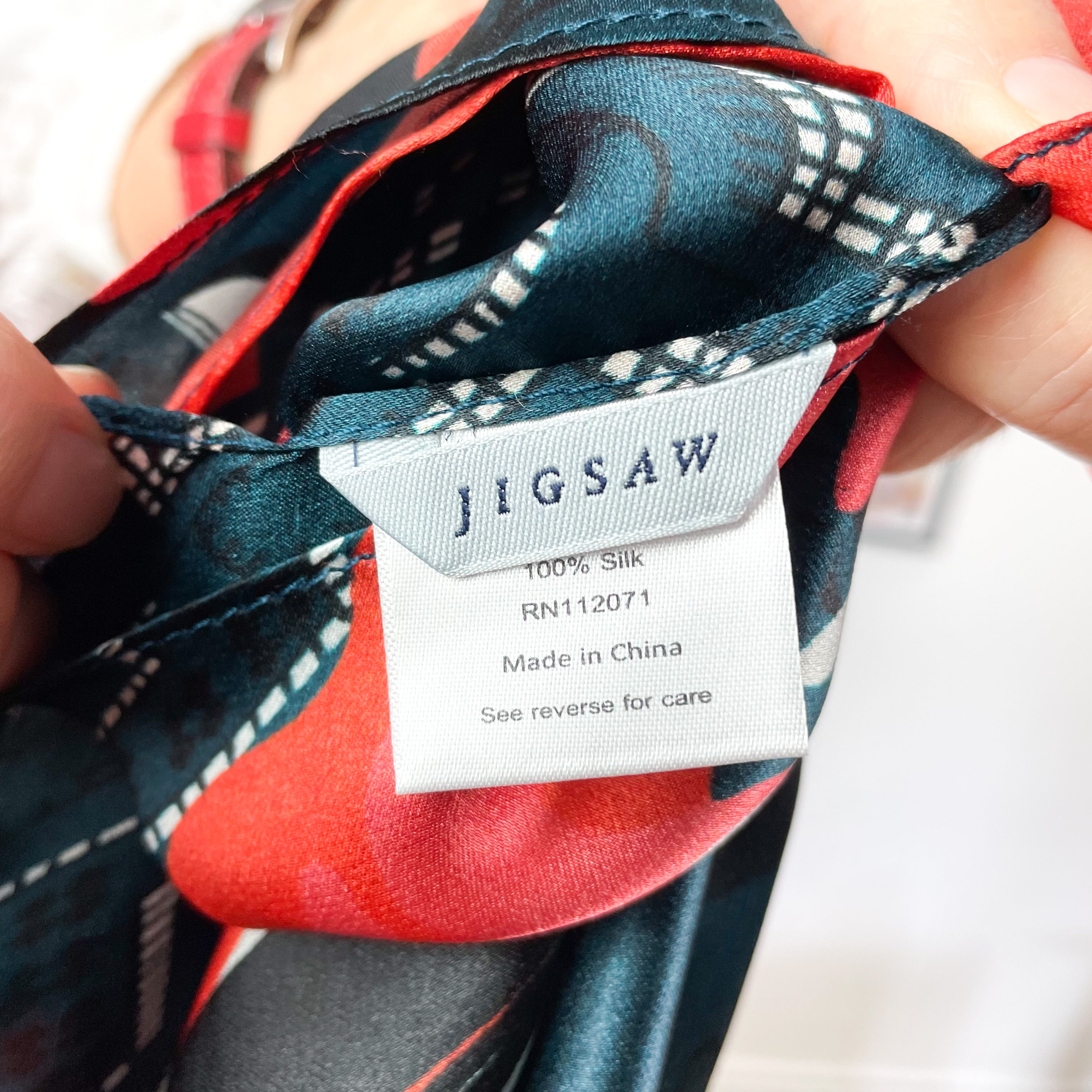 Jigsaw Wrap Style Silk Scarf