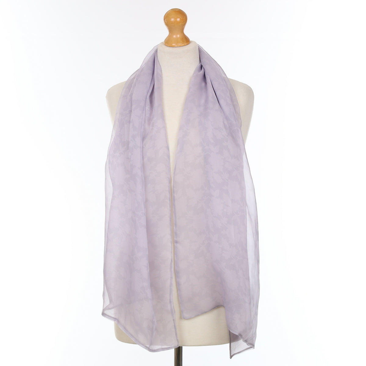 Jaeger Lilac Floral Silk Scarf
