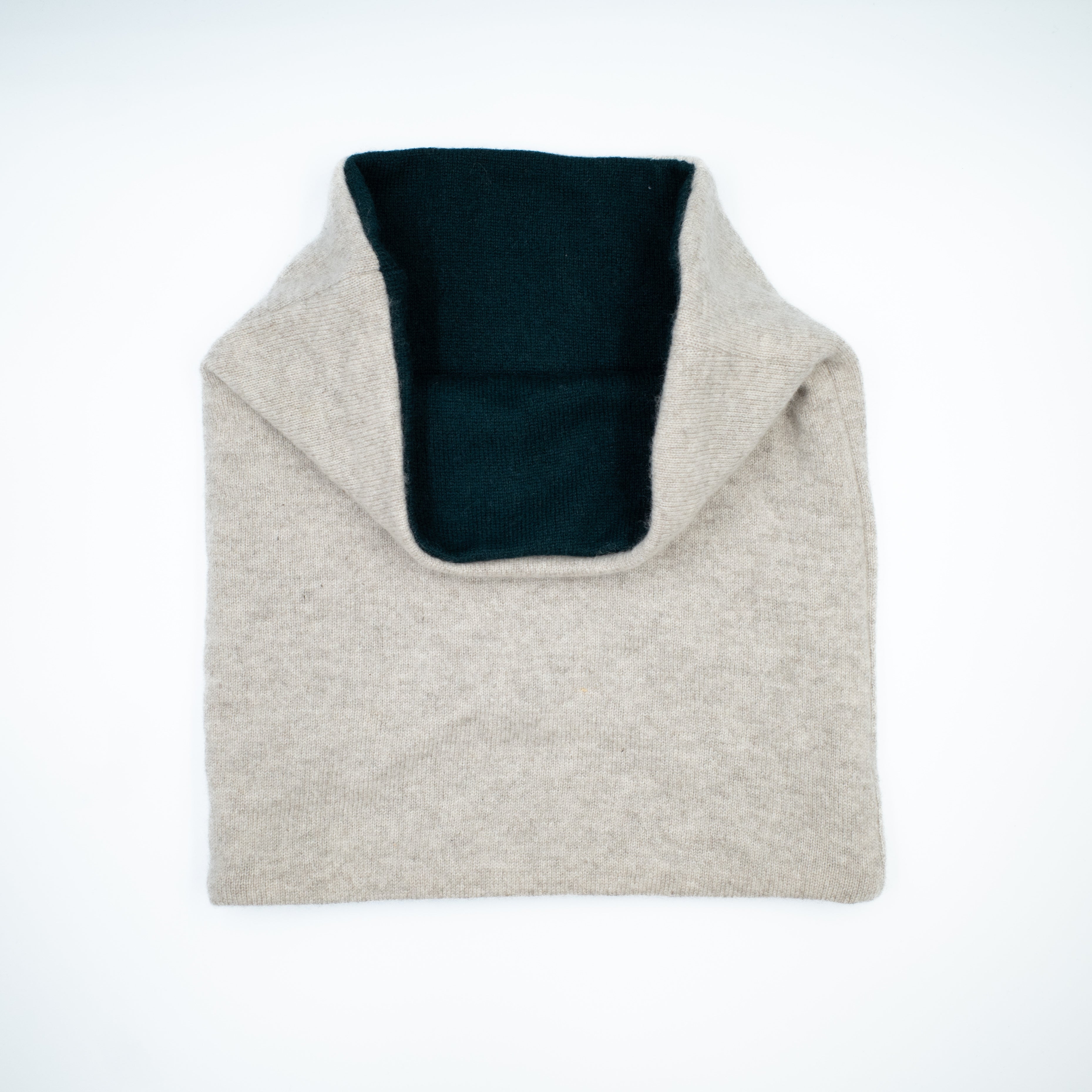 Mist Grey and Bottle Green Luxury Double Layered Snood