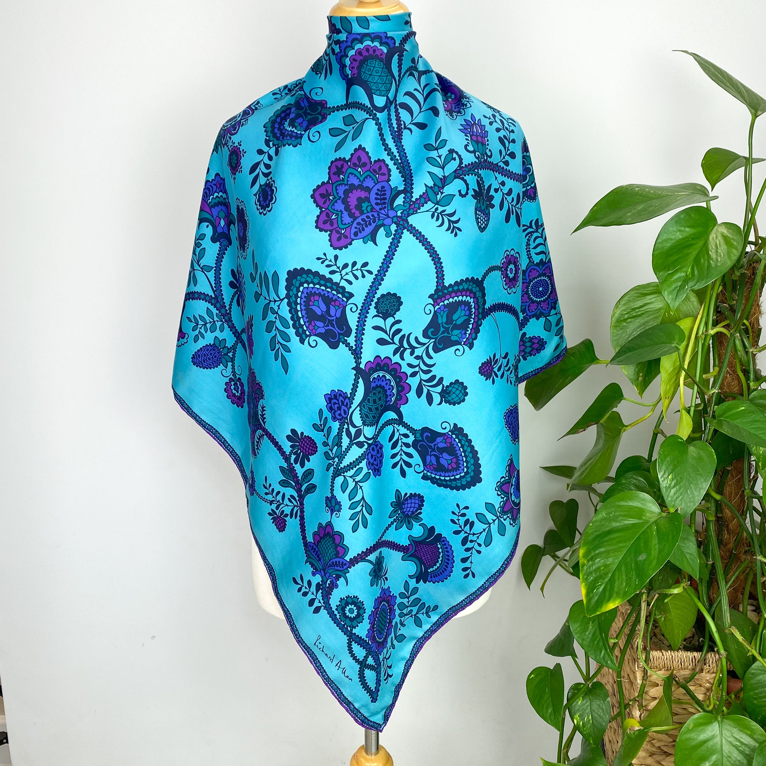 Richard Allan Blue Vintage Silk Scarf