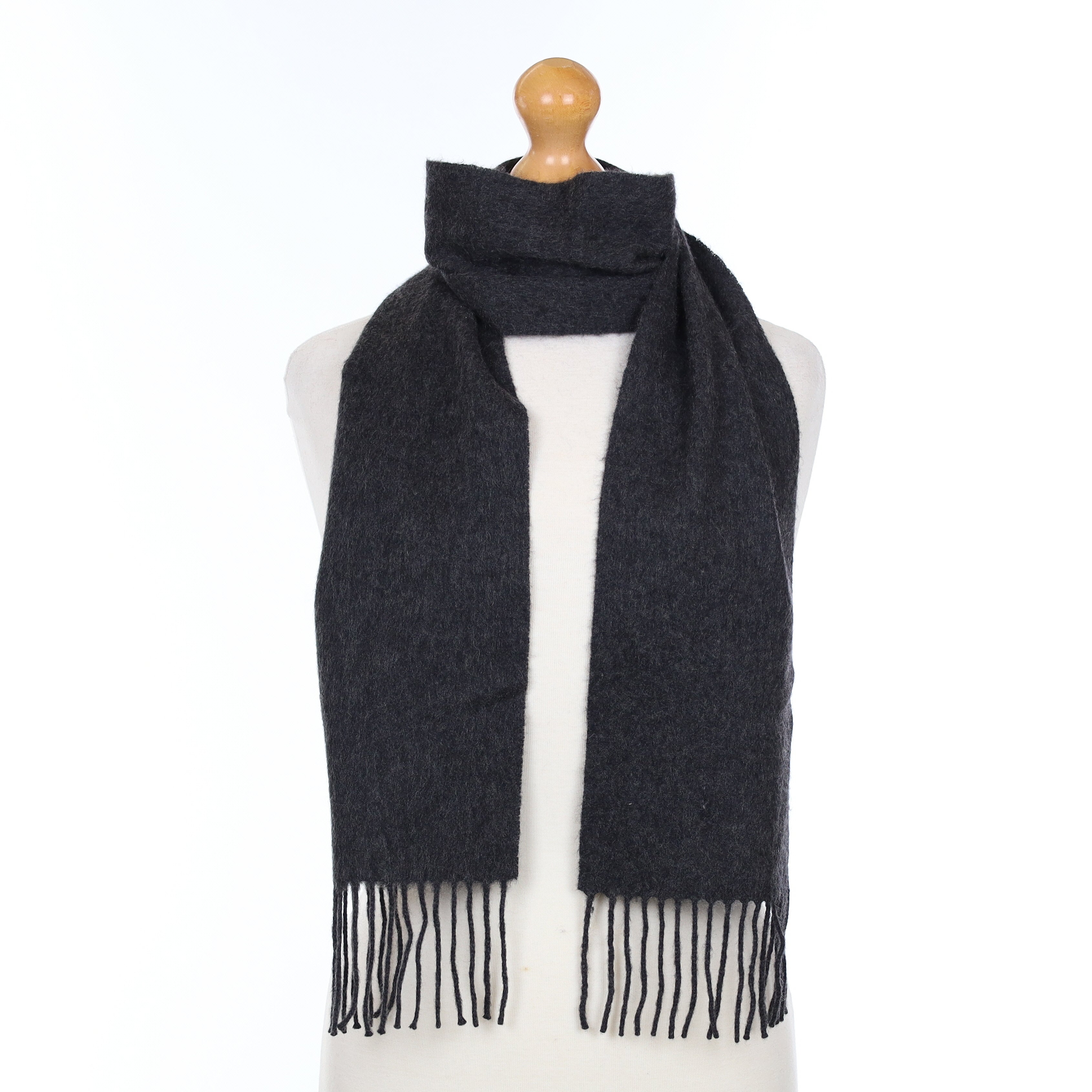 Charcoal Grey Cashmere Woven Scarf